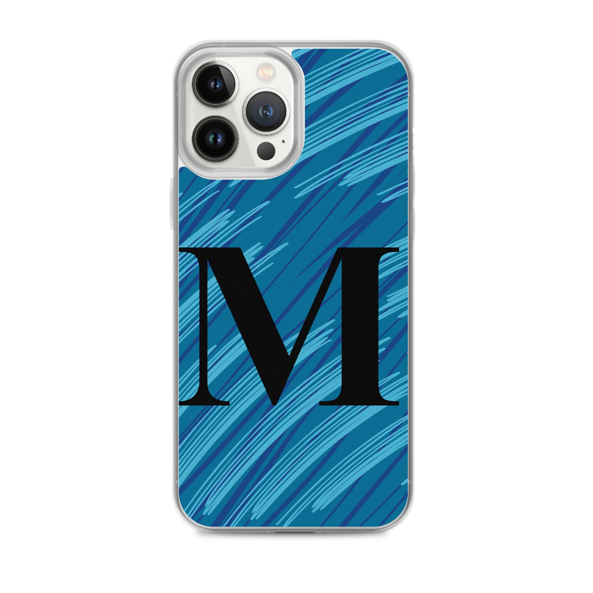 M- Light Blue Scratch Clear Case for iPhone®