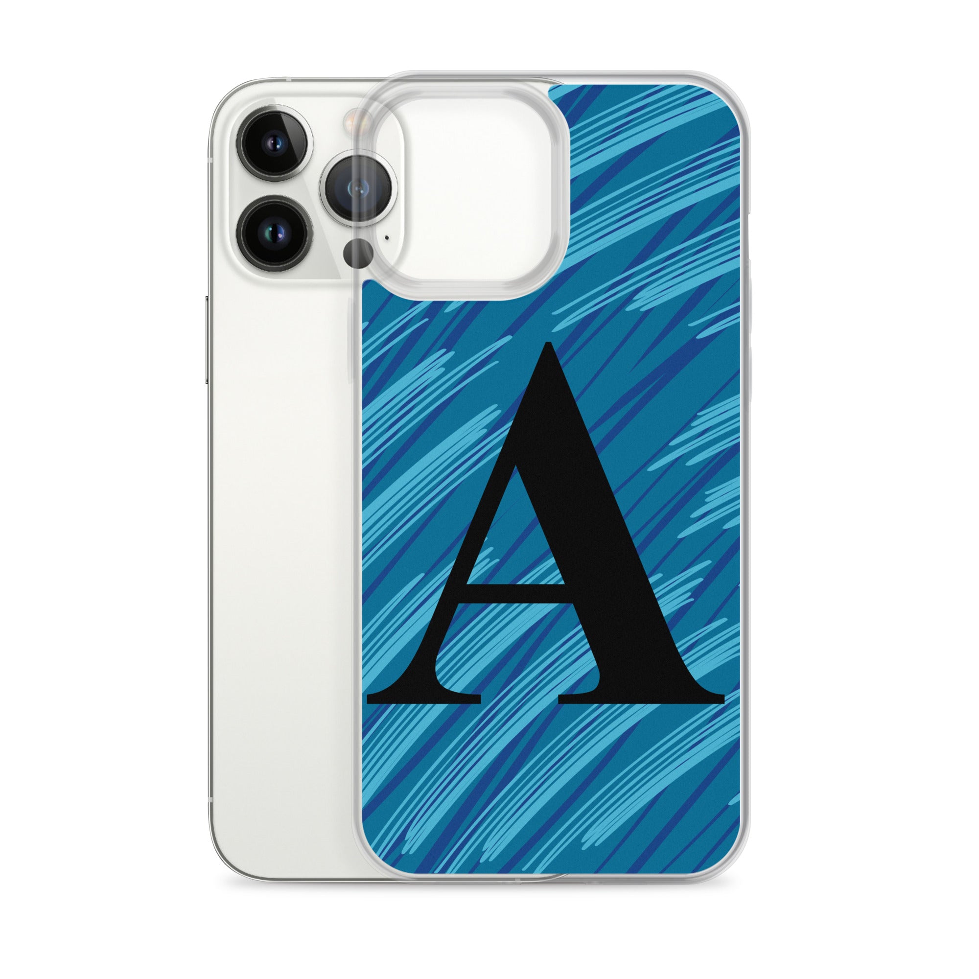 A- Light Blue Scratch Clear Case for iPhone®