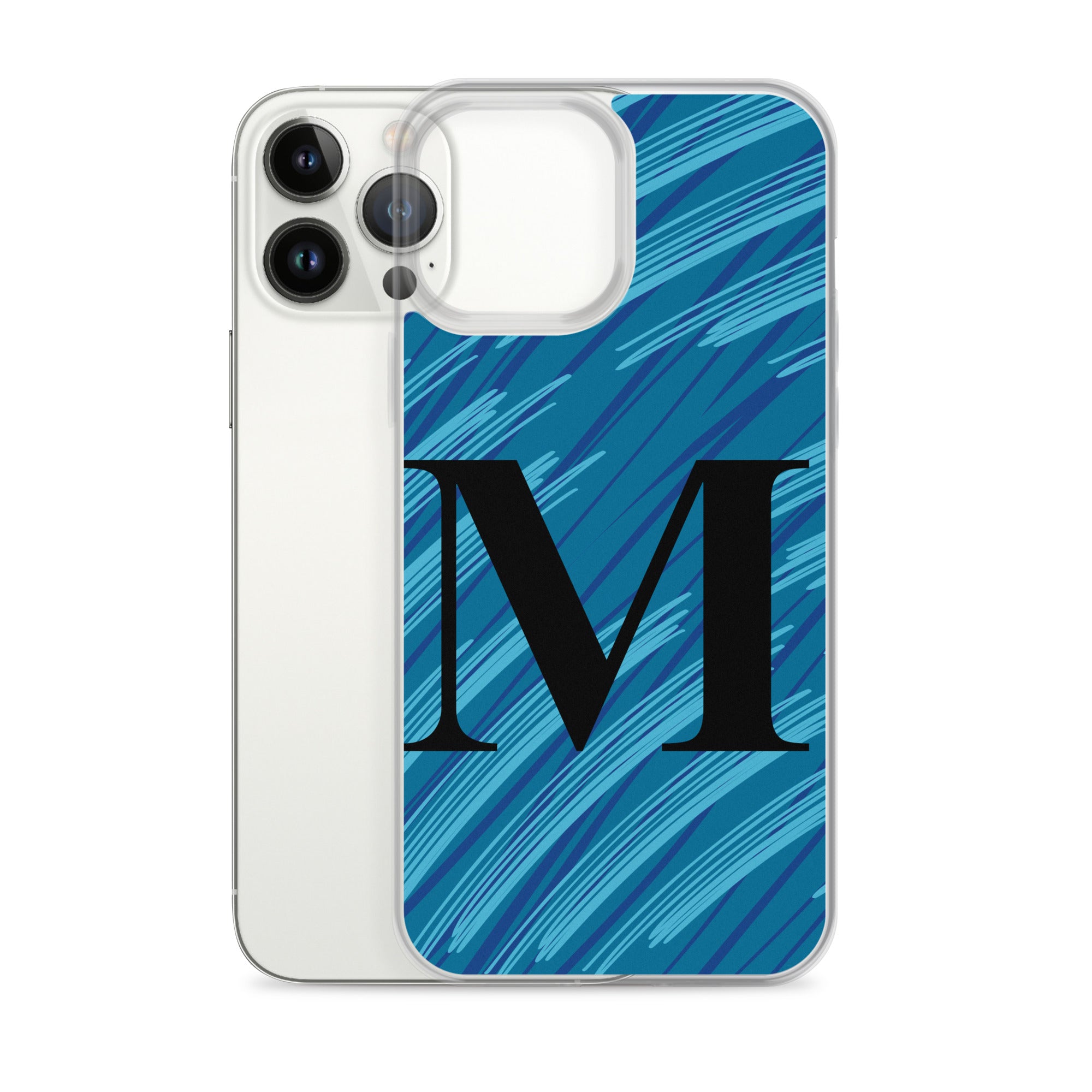M- Light Blue Scratch Clear Case for iPhone®