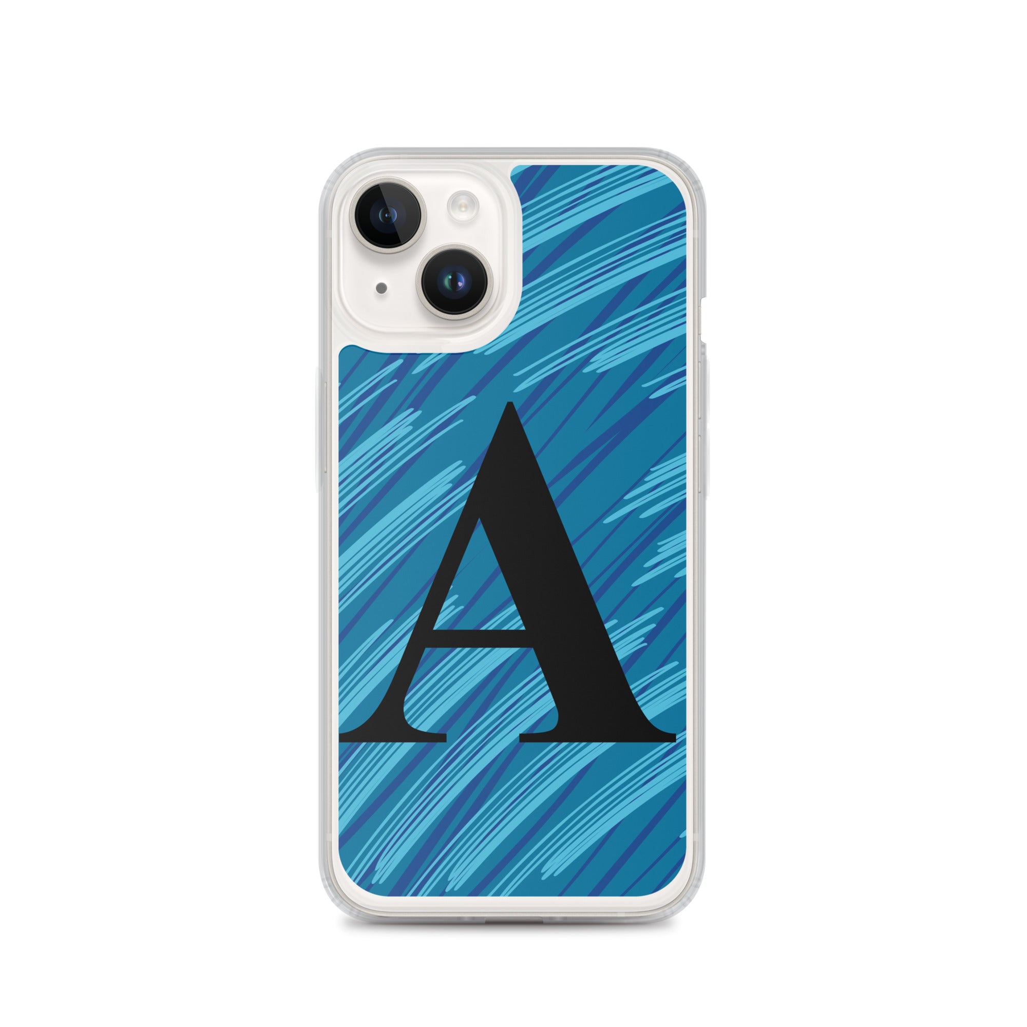 A- Light Blue Scratch Clear Case for iPhone®