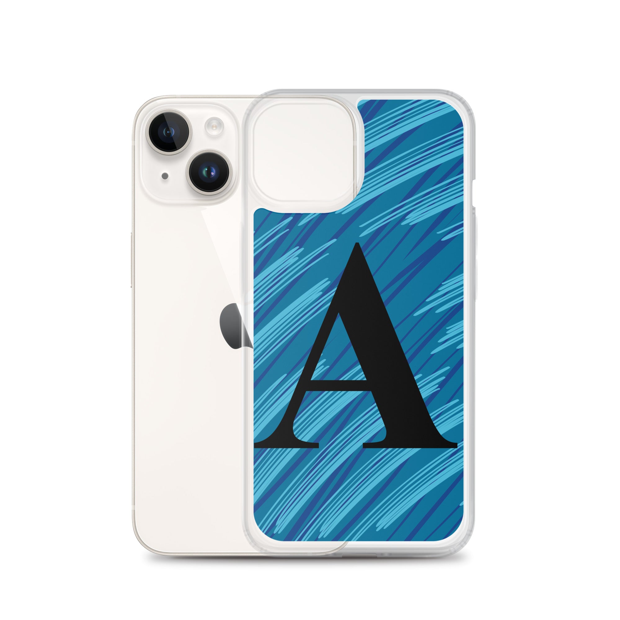 A- Light Blue Scratch Clear Case for iPhone®