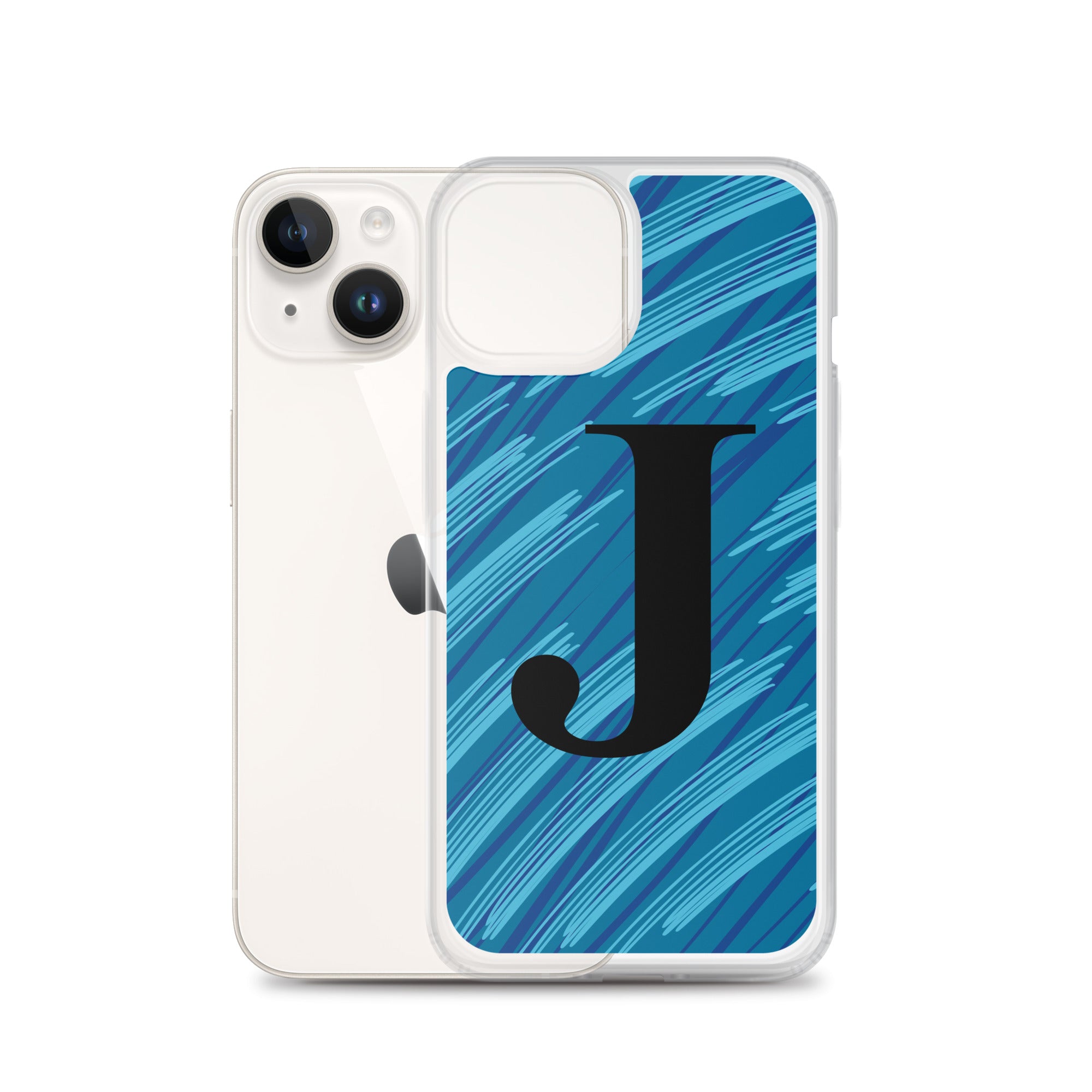 J- Light Blue Scratch Clear Case for iPhone®