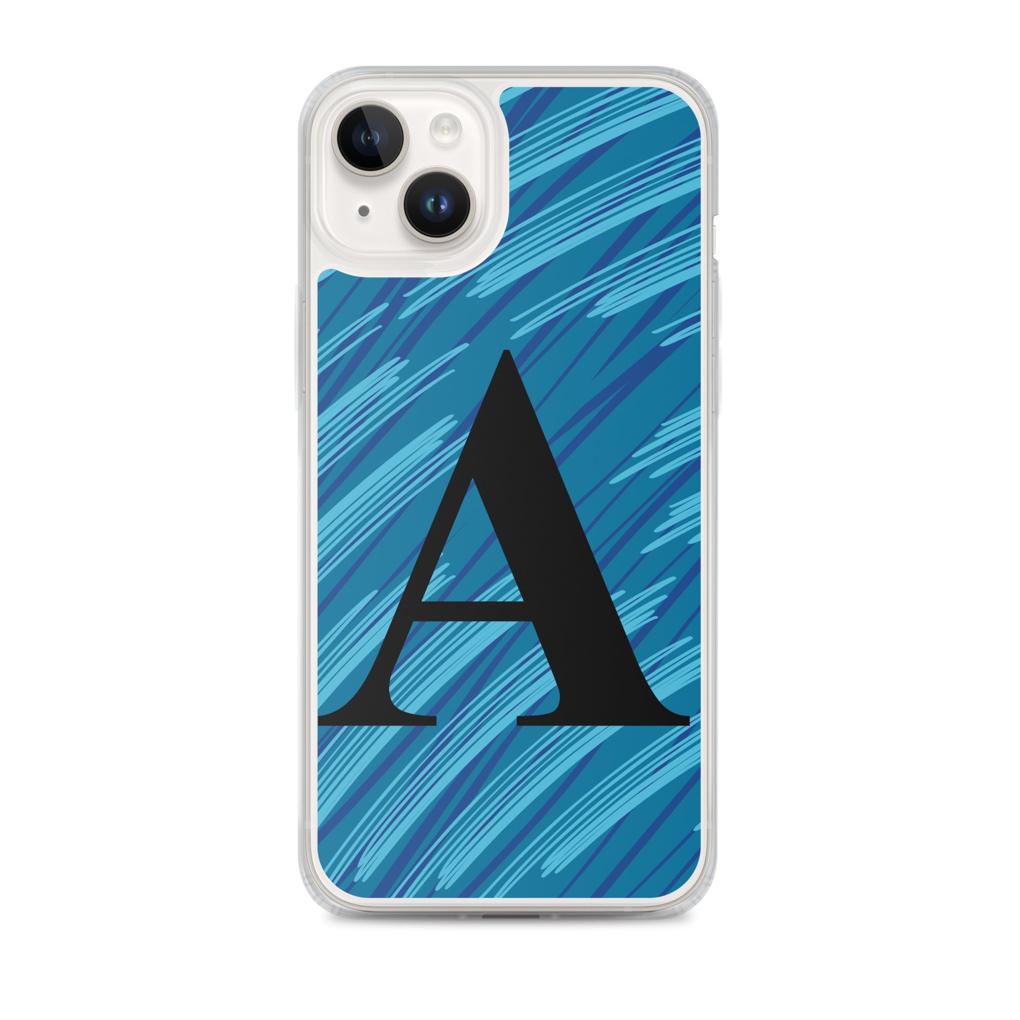 A- Light Blue Scratch Clear Case for iPhone®