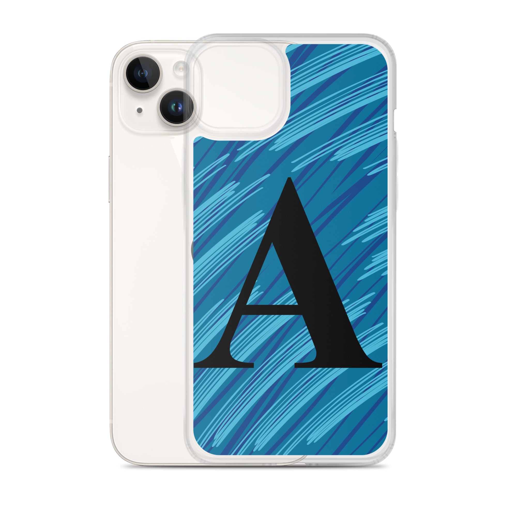 A- Light Blue Scratch Clear Case for iPhone®