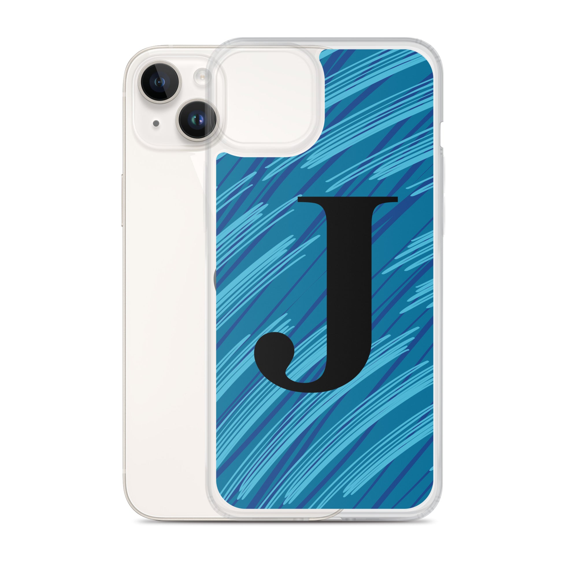 J- Light Blue Scratch Clear Case for iPhone®