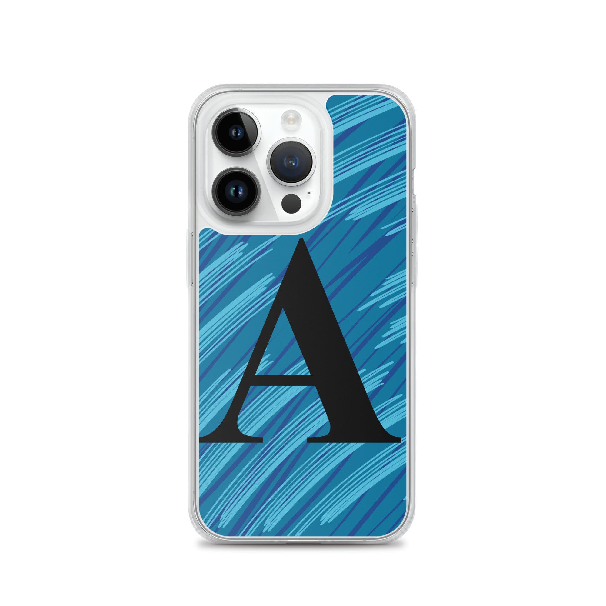 A- Light Blue Scratch Clear Case for iPhone®