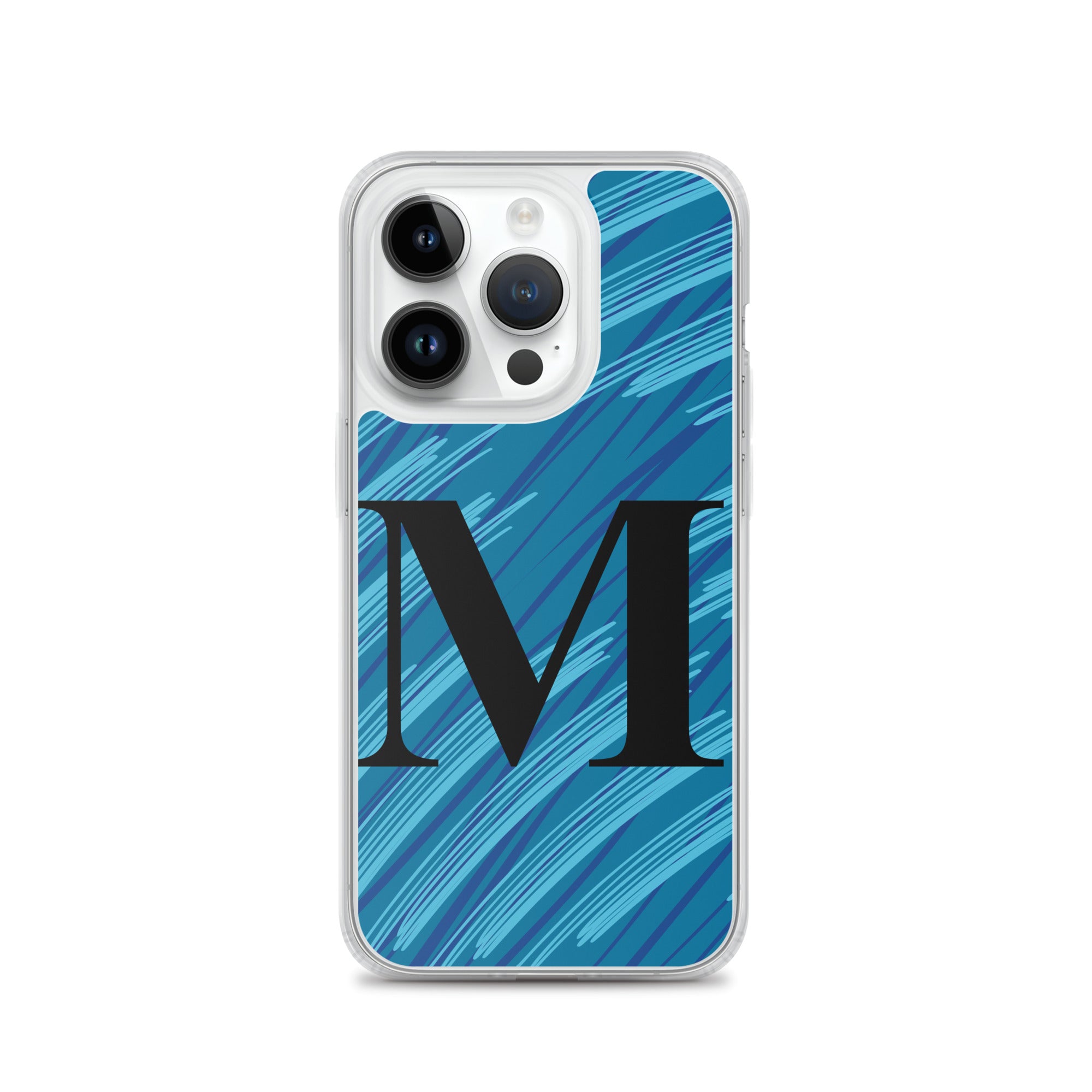 M- Light Blue Scratch Clear Case for iPhone®