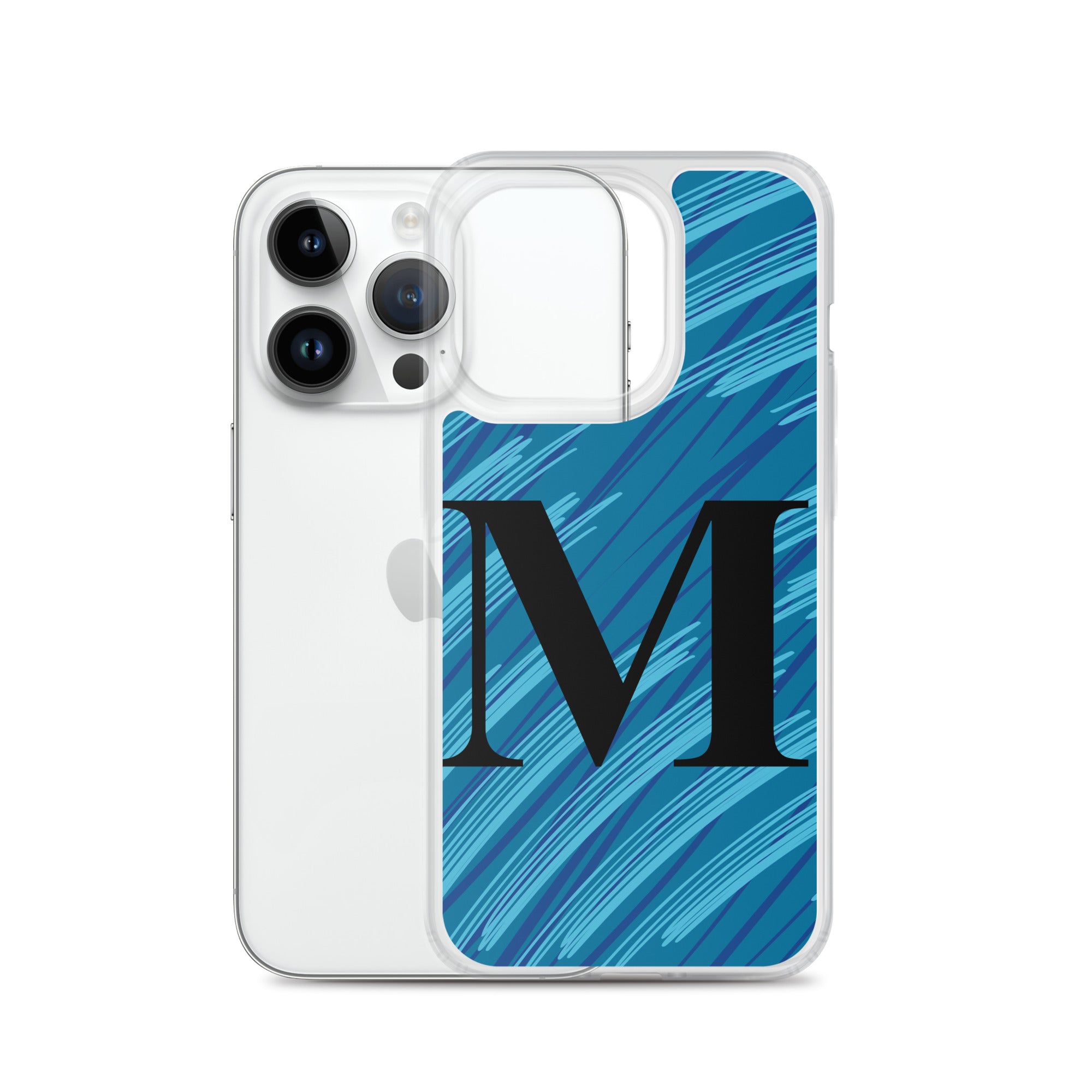 M- Light Blue Scratch Clear Case for iPhone®
