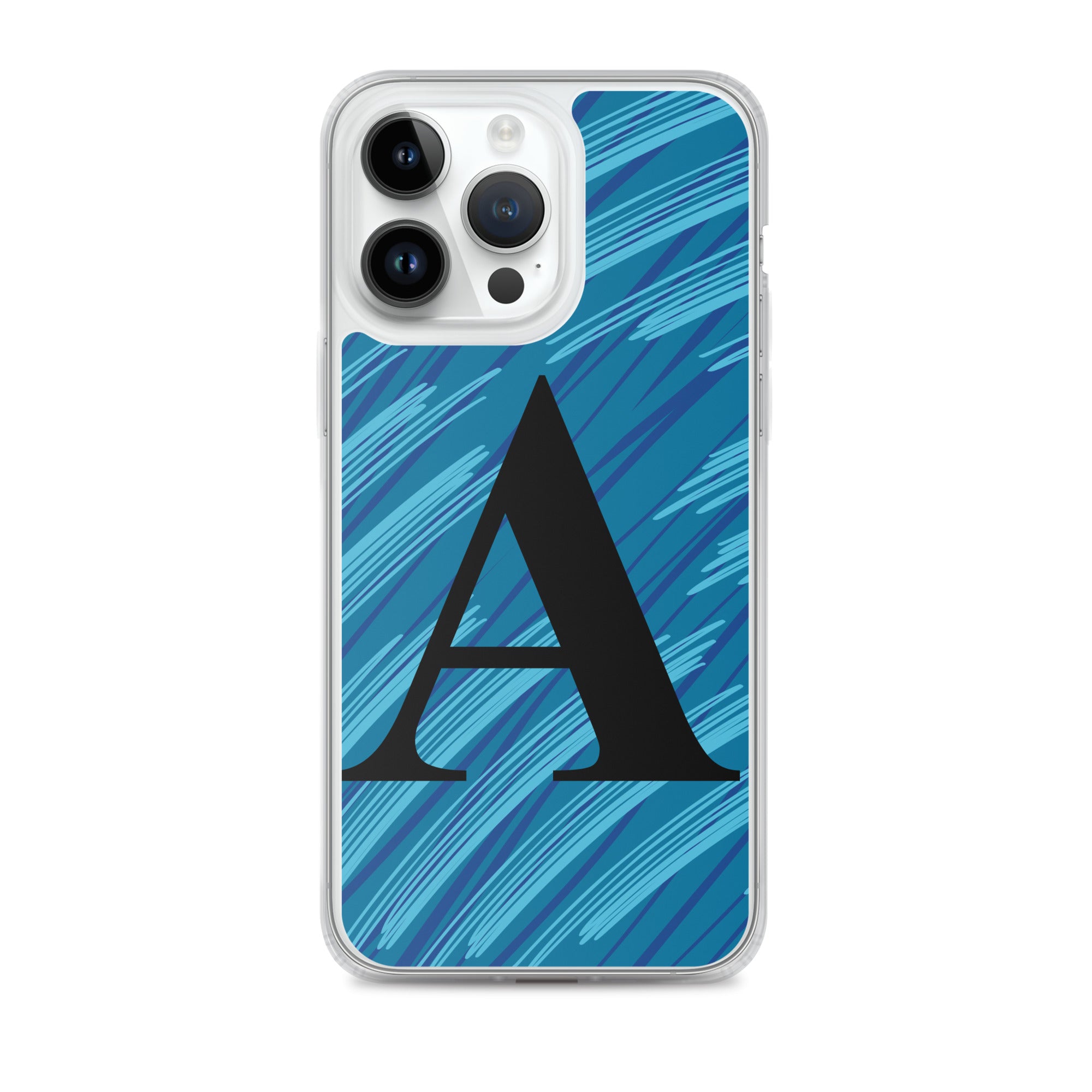 A- Light Blue Scratch Clear Case for iPhone®