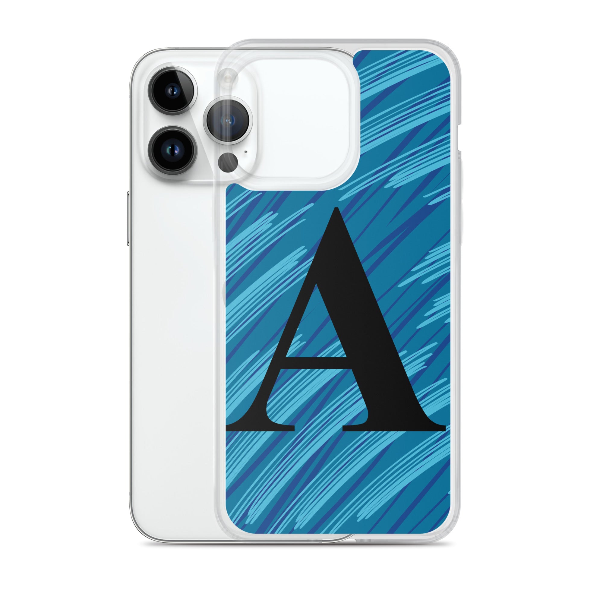 A- Light Blue Scratch Clear Case for iPhone®
