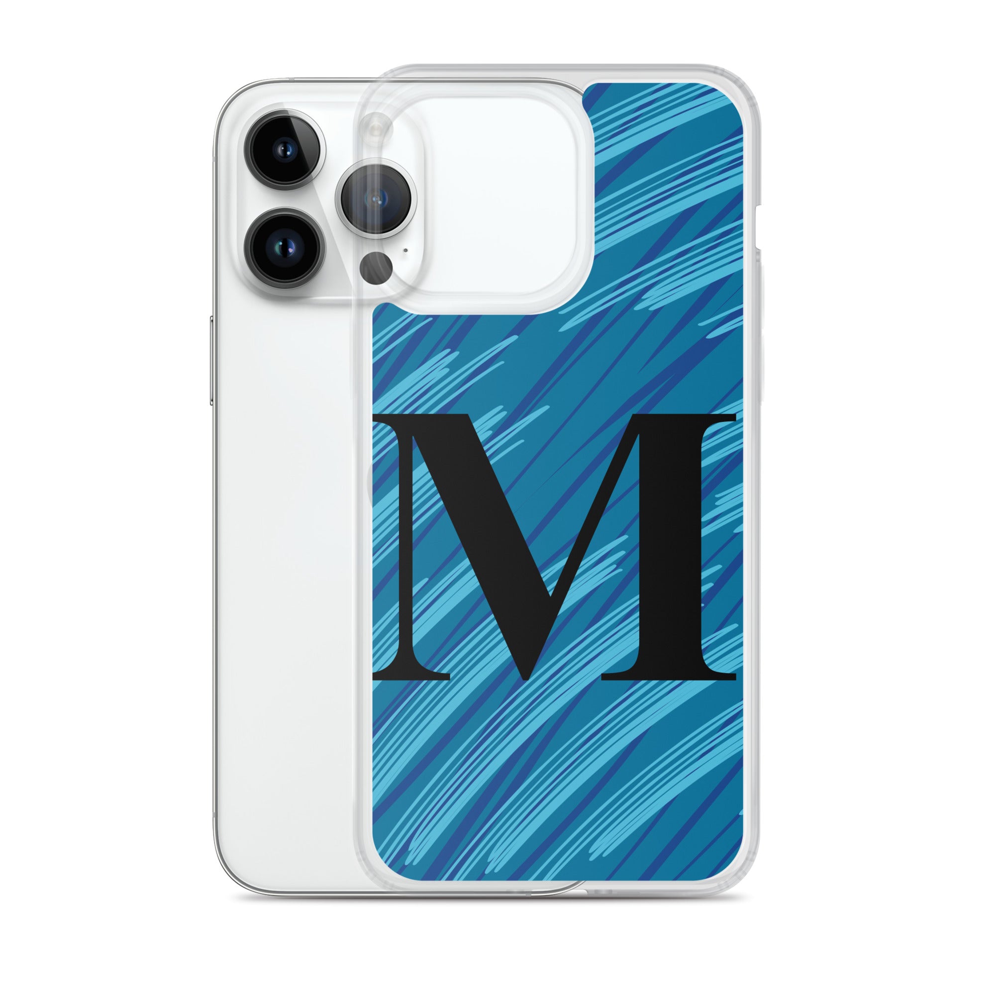 M- Light Blue Scratch Clear Case for iPhone®