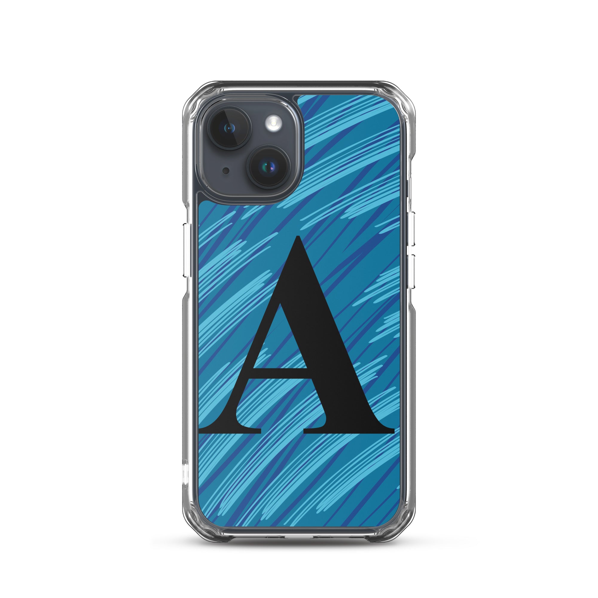 A- Light Blue Scratch Clear Case for iPhone®