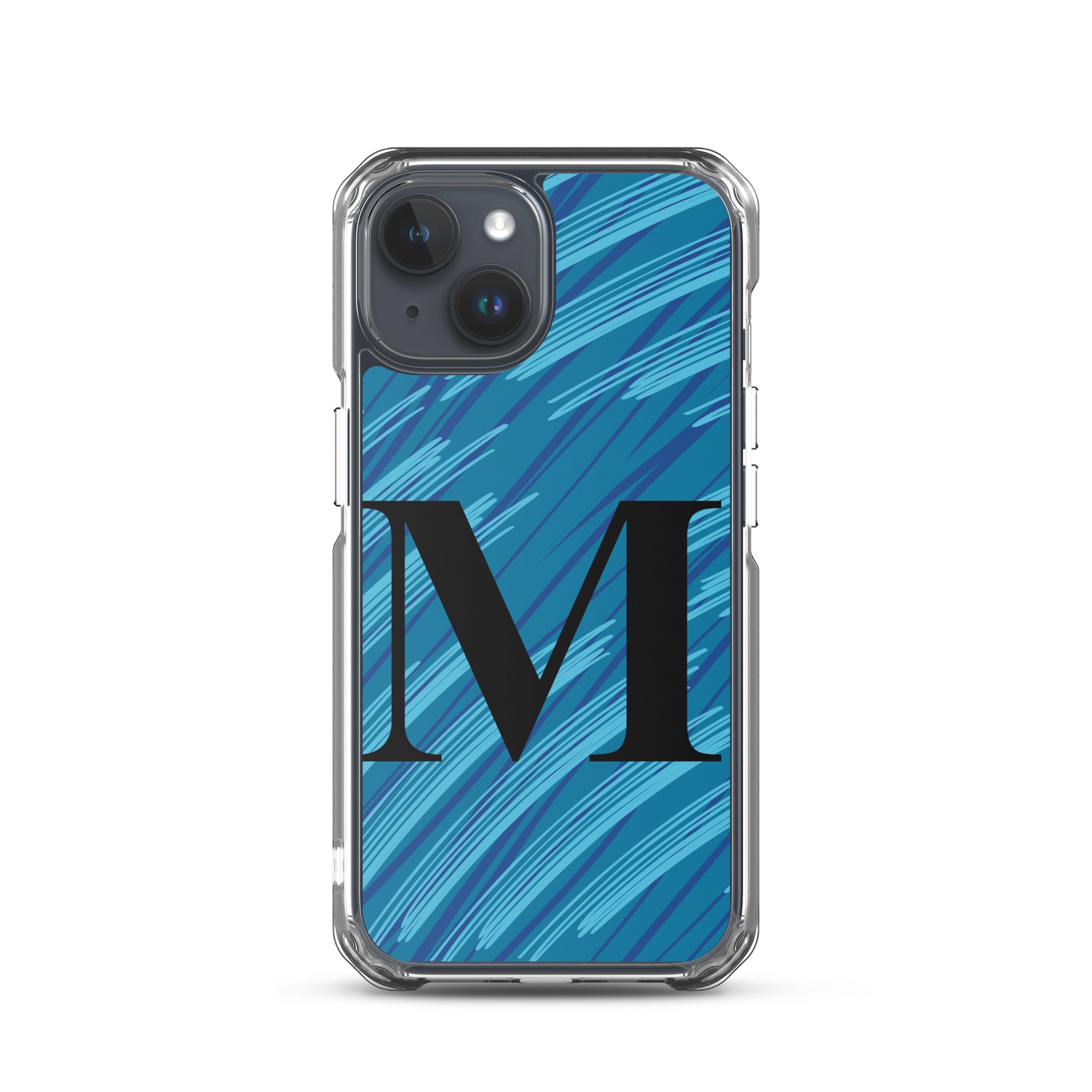 M- Light Blue Scratch Clear Case for iPhone®