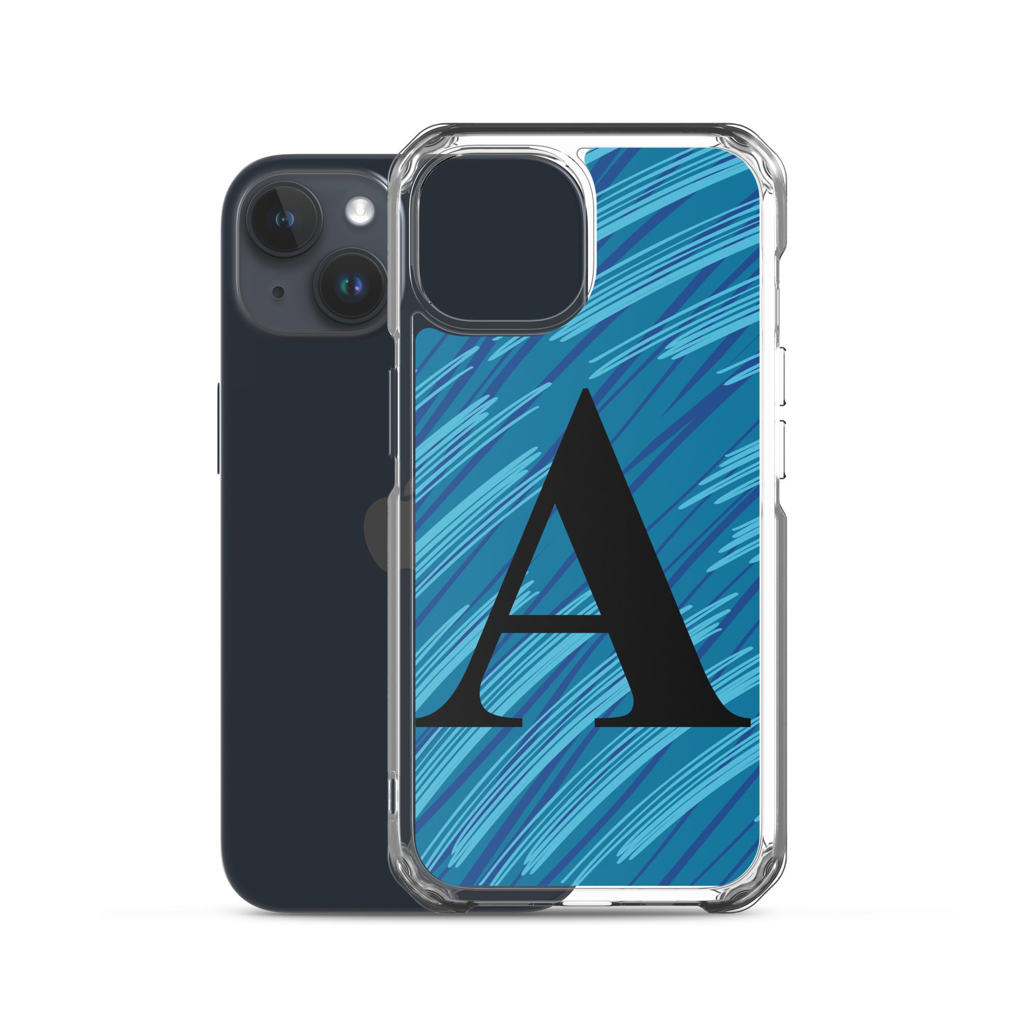 A- Light Blue Scratch Clear Case for iPhone®