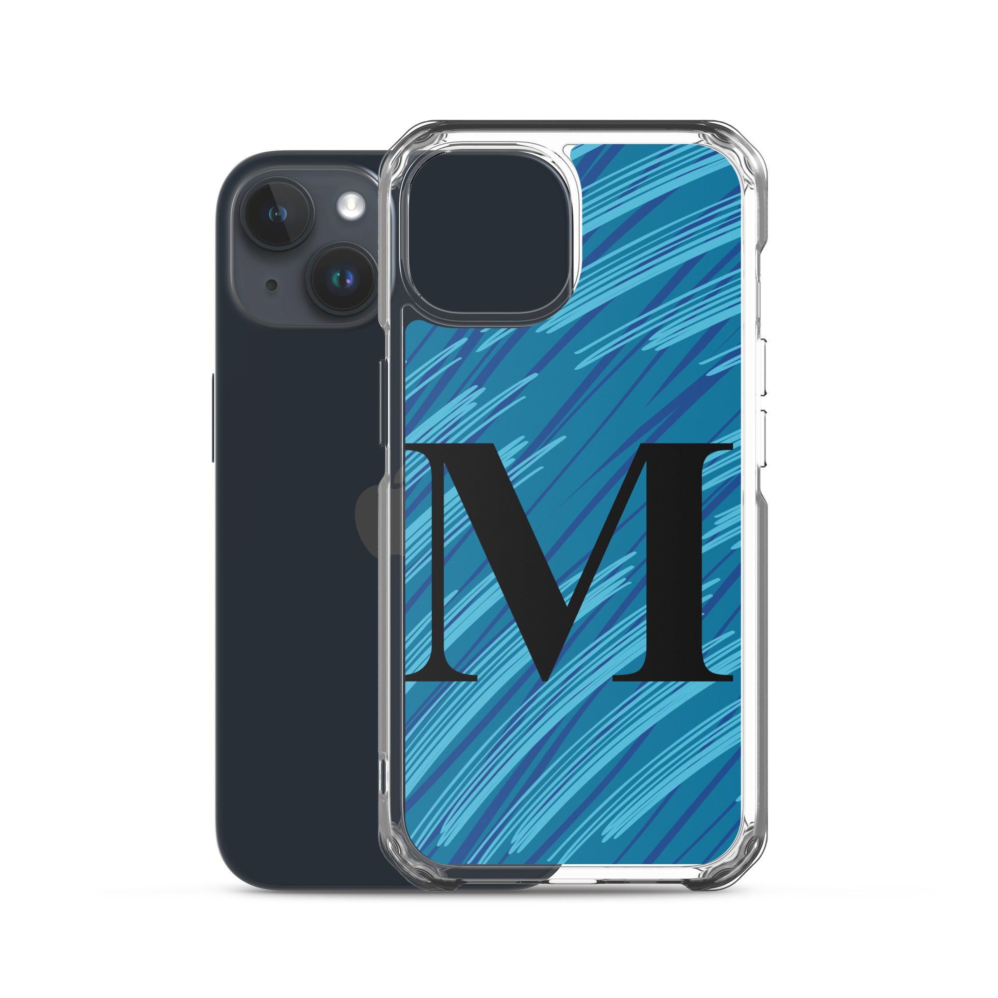 M- Light Blue Scratch Clear Case for iPhone®