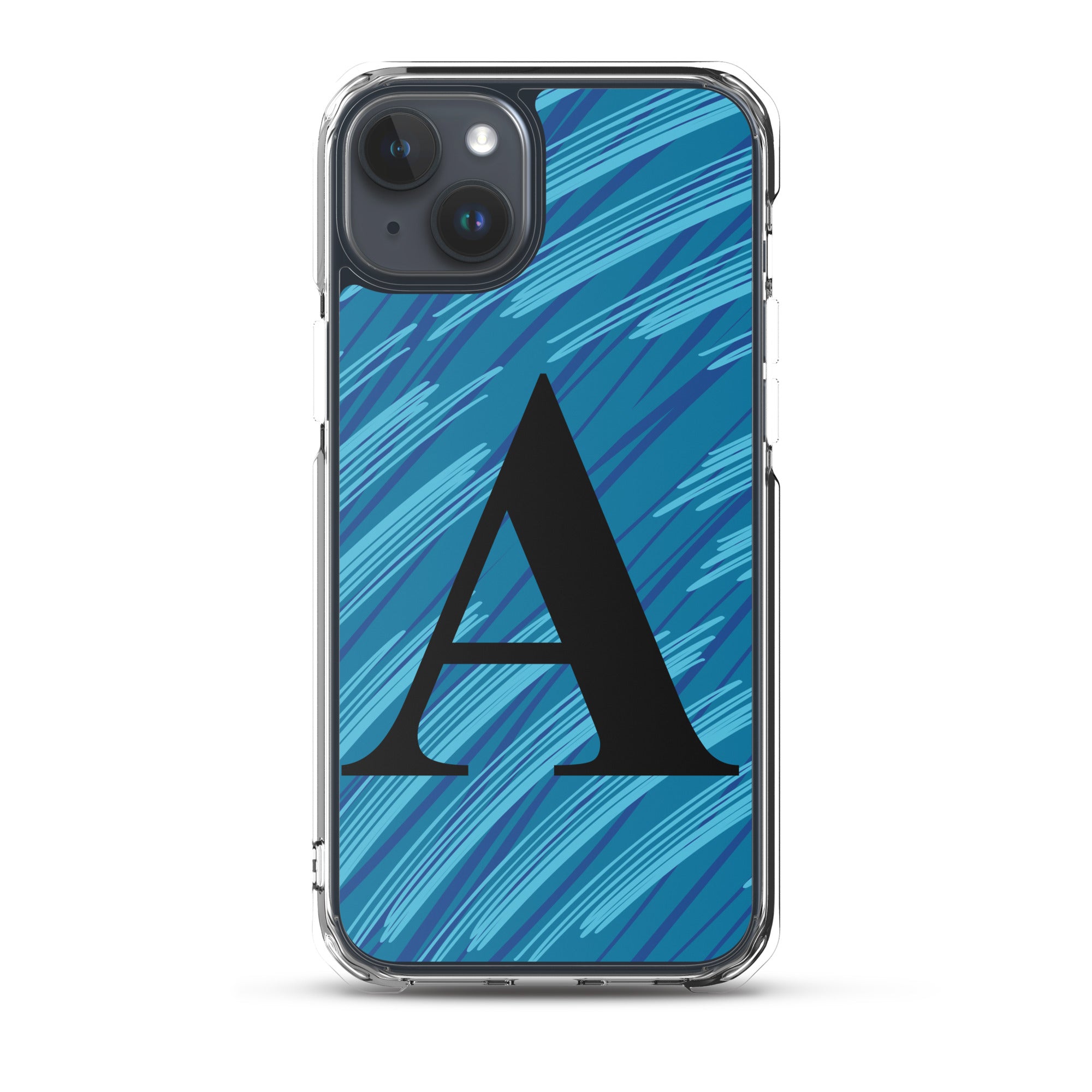 A- Light Blue Scratch Clear Case for iPhone®