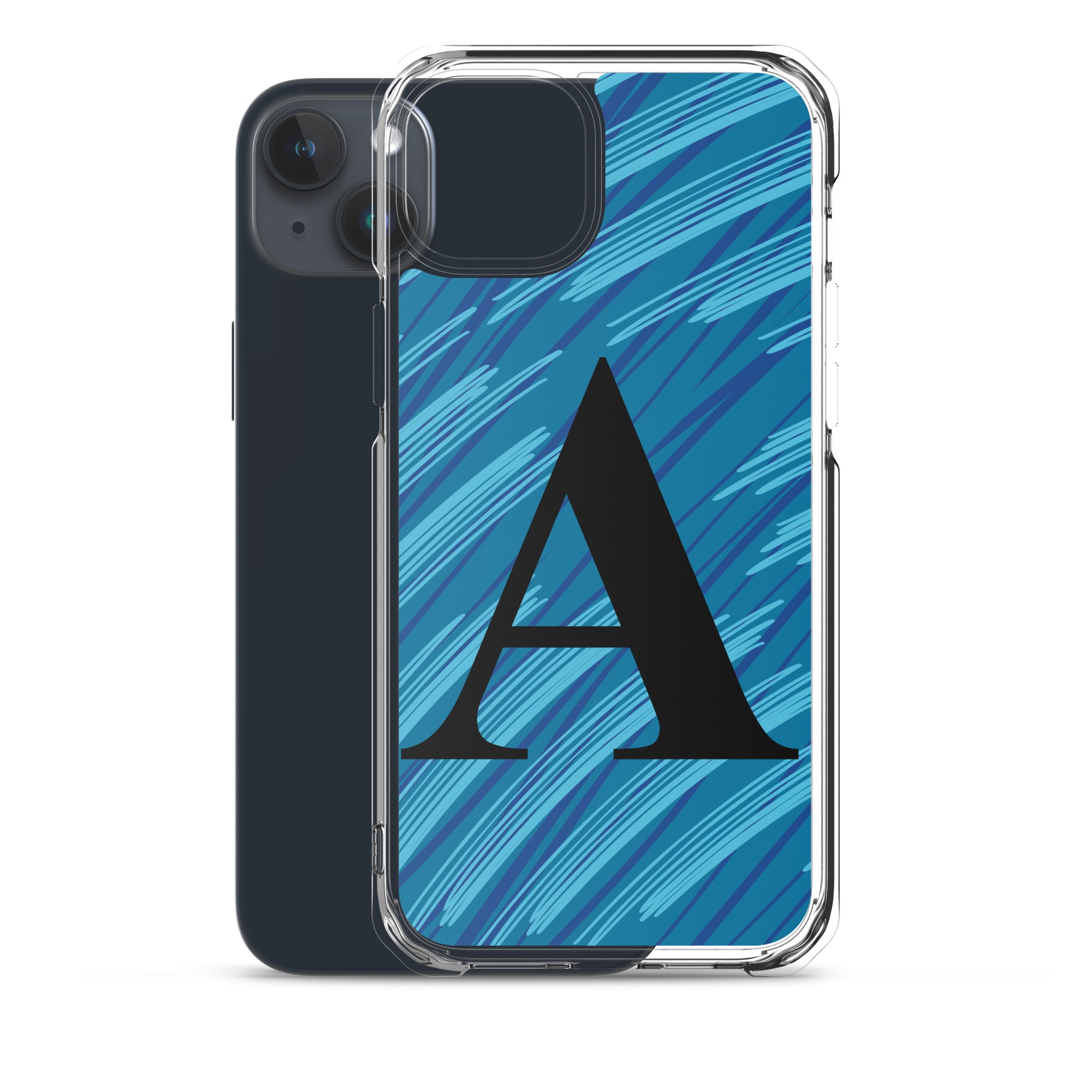 A- Light Blue Scratch Clear Case for iPhone®