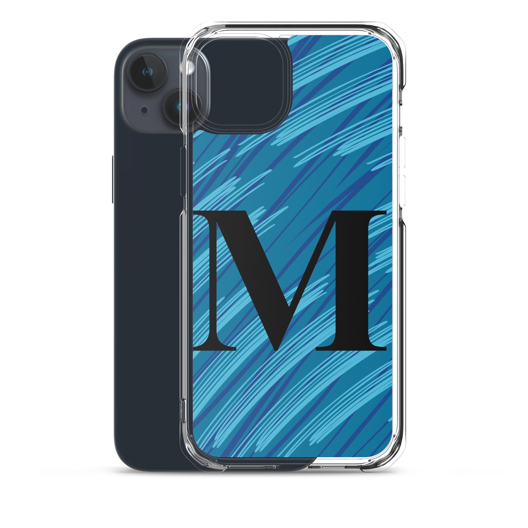 M- Light Blue Scratch Clear Case for iPhone®