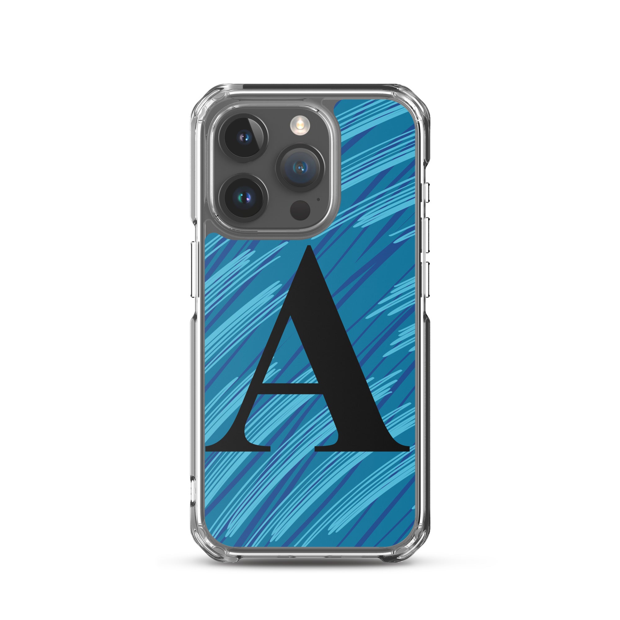 A- Light Blue Scratch Clear Case for iPhone®