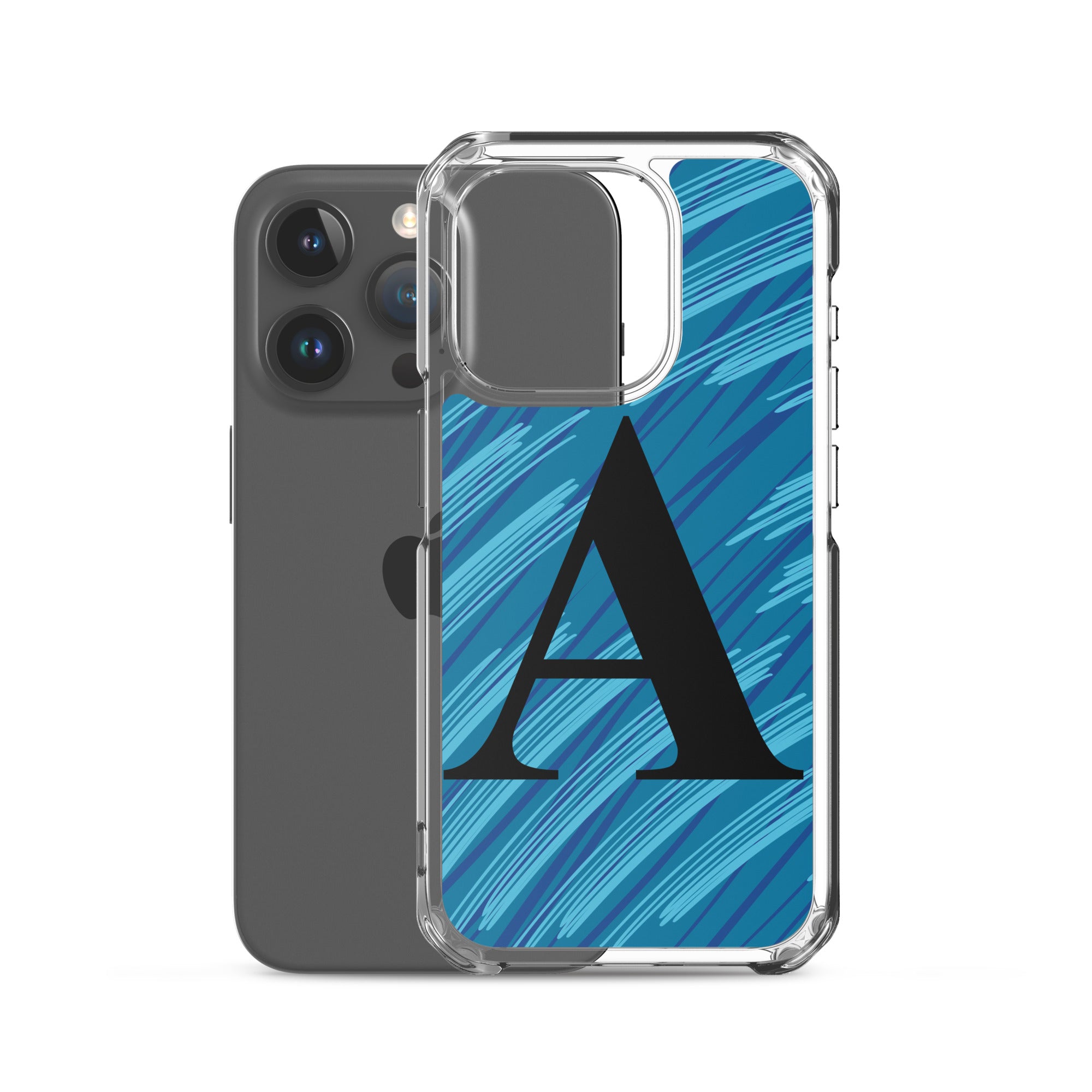 A- Light Blue Scratch Clear Case for iPhone®