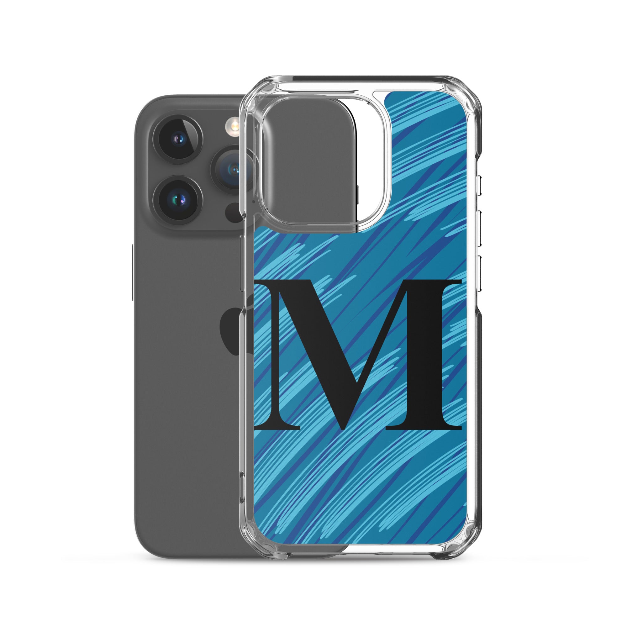 M- Light Blue Scratch Clear Case for iPhone®
