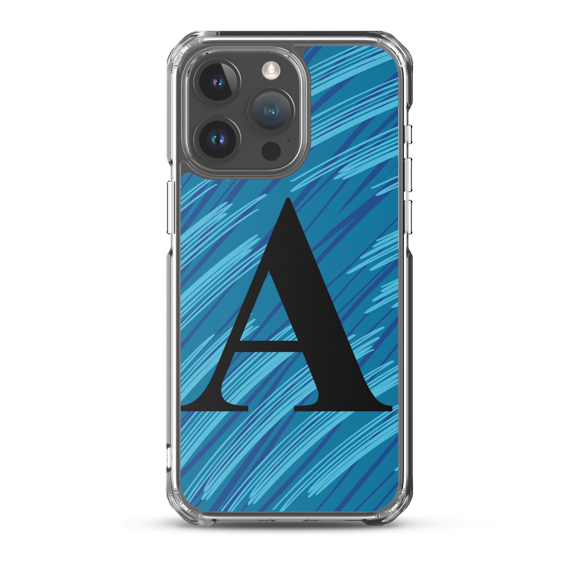 A- Light Blue Scratch Clear Case for iPhone®