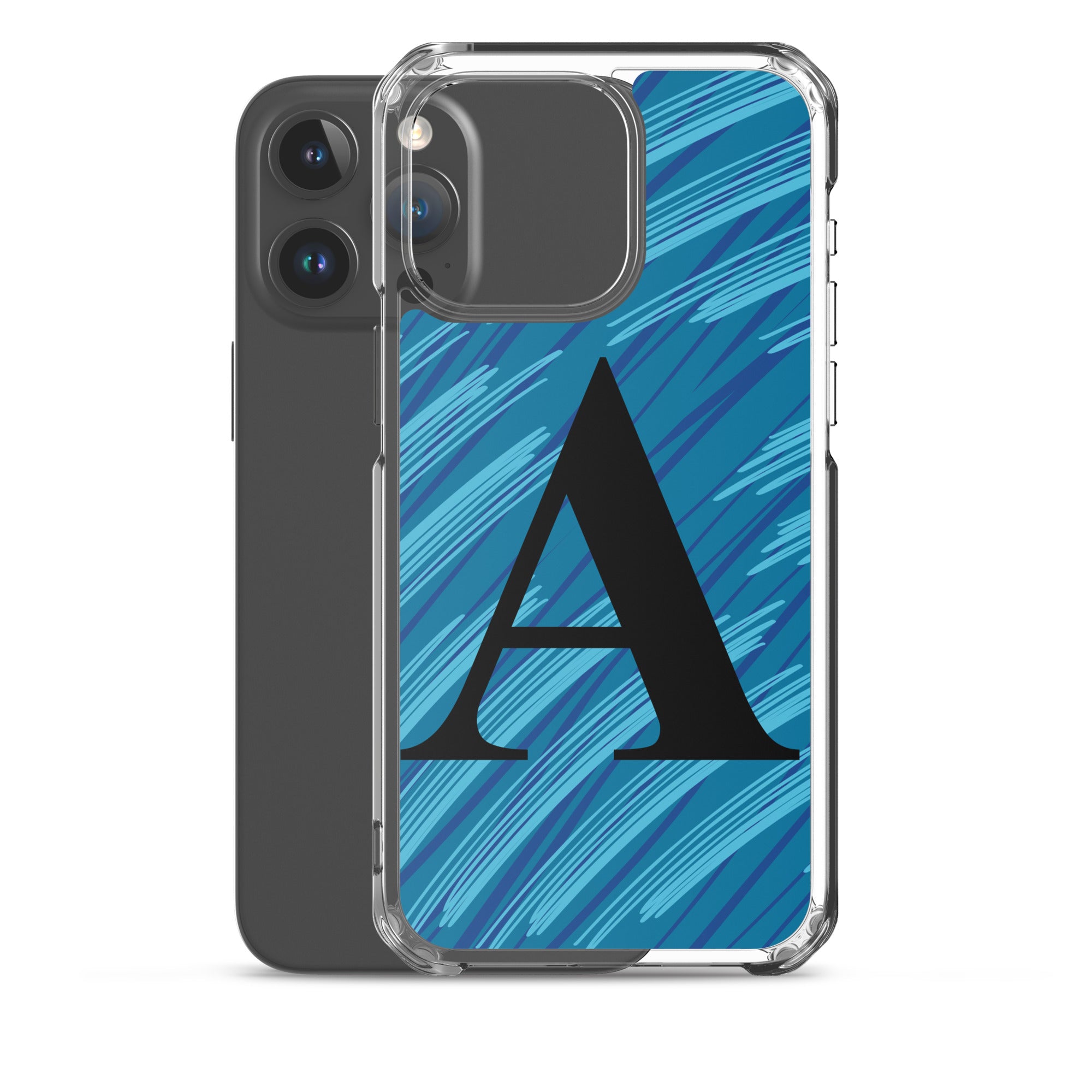 A- Light Blue Scratch Clear Case for iPhone®