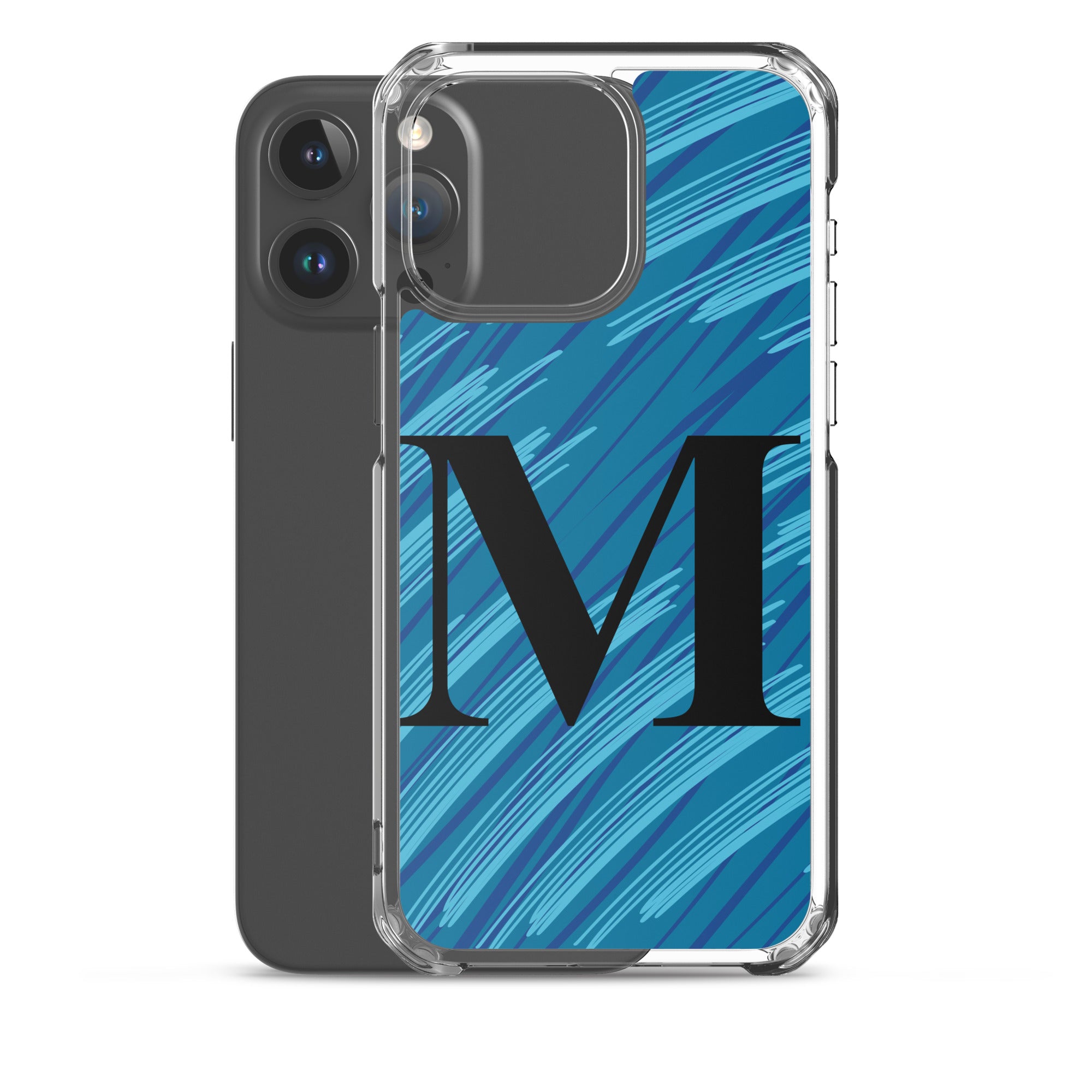 M- Light Blue Scratch Clear Case for iPhone®