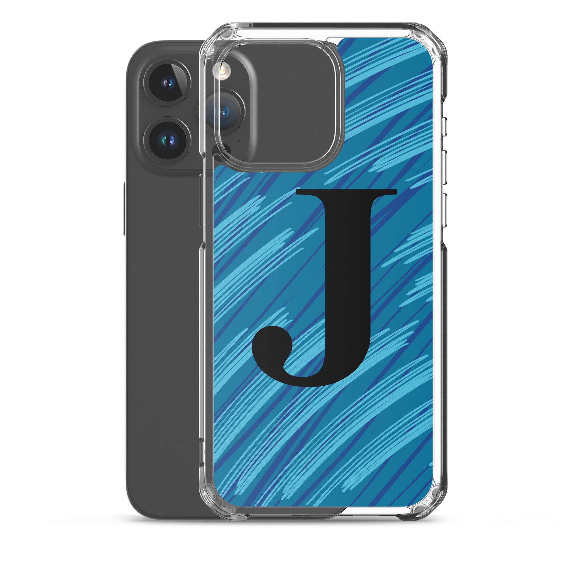 J- Light Blue Scratch Clear Case for iPhone®