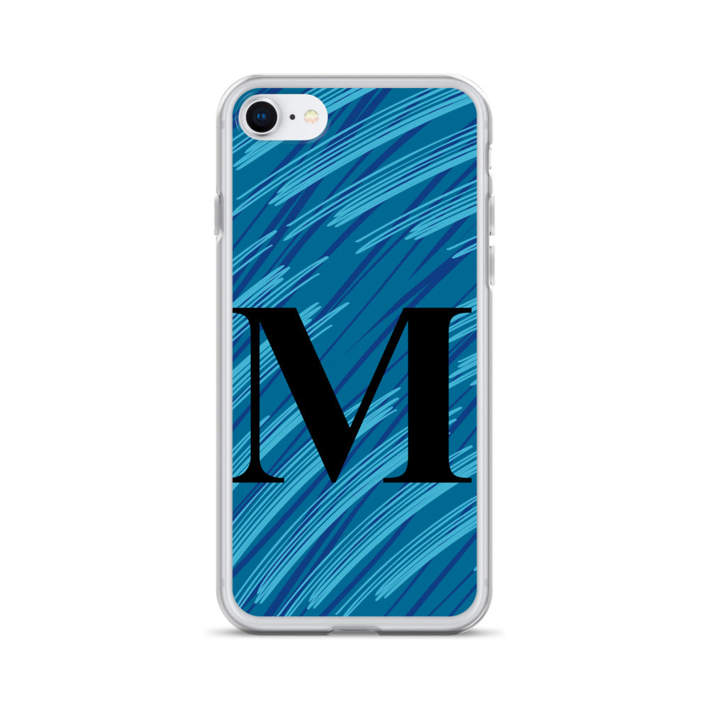 M- Light Blue Scratch Clear Case for iPhone®