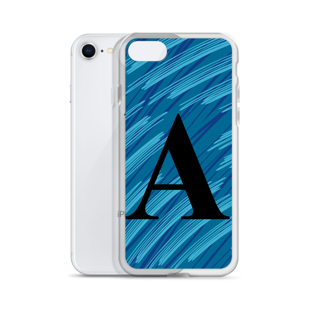 A- Light Blue Scratch Clear Case for iPhone®