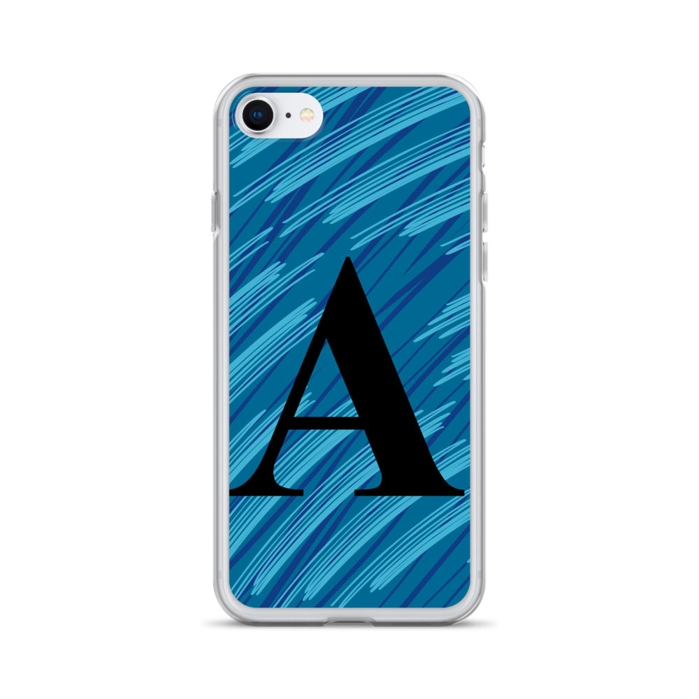 A- Light Blue Scratch Clear Case for iPhone®