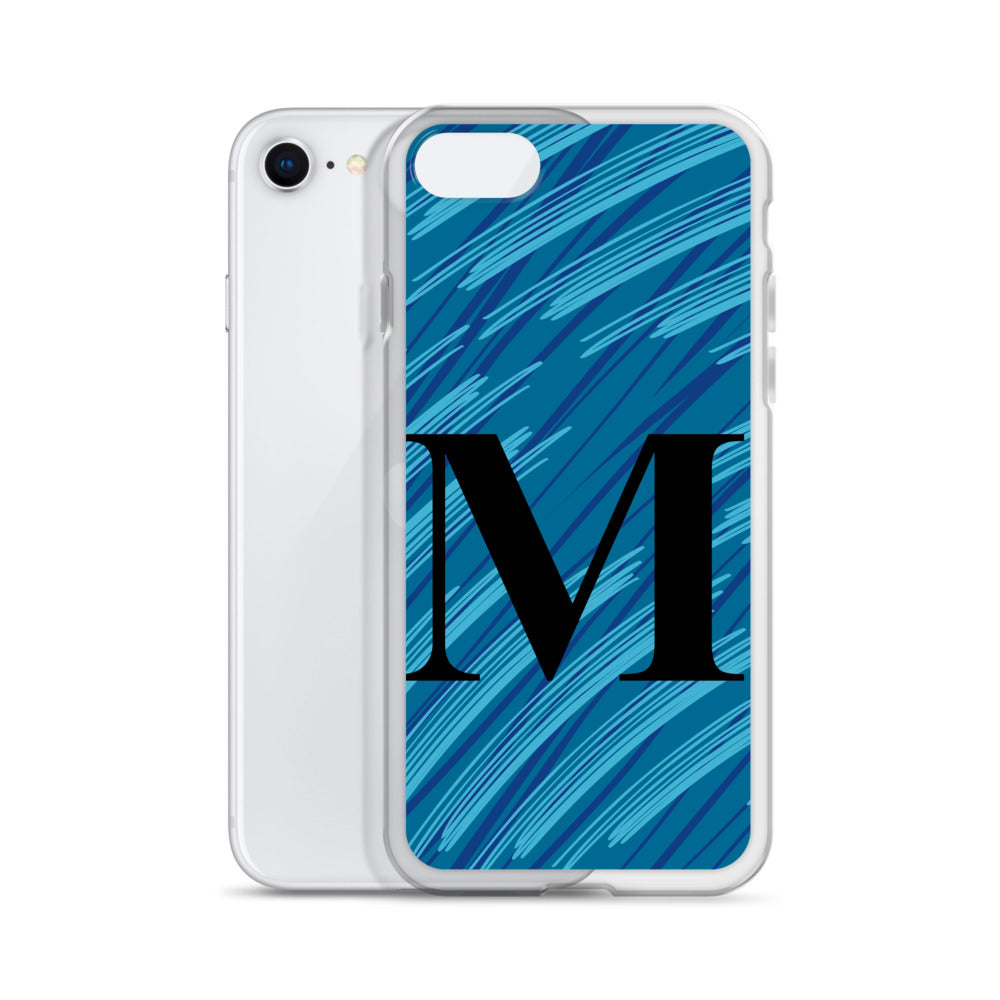 M- Light Blue Scratch Clear Case for iPhone®