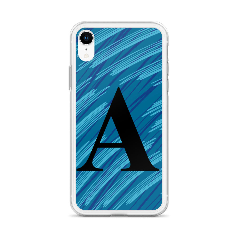A- Light Blue Scratch Clear Case for iPhone®