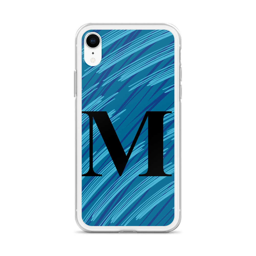 M- Light Blue Scratch Clear Case for iPhone®
