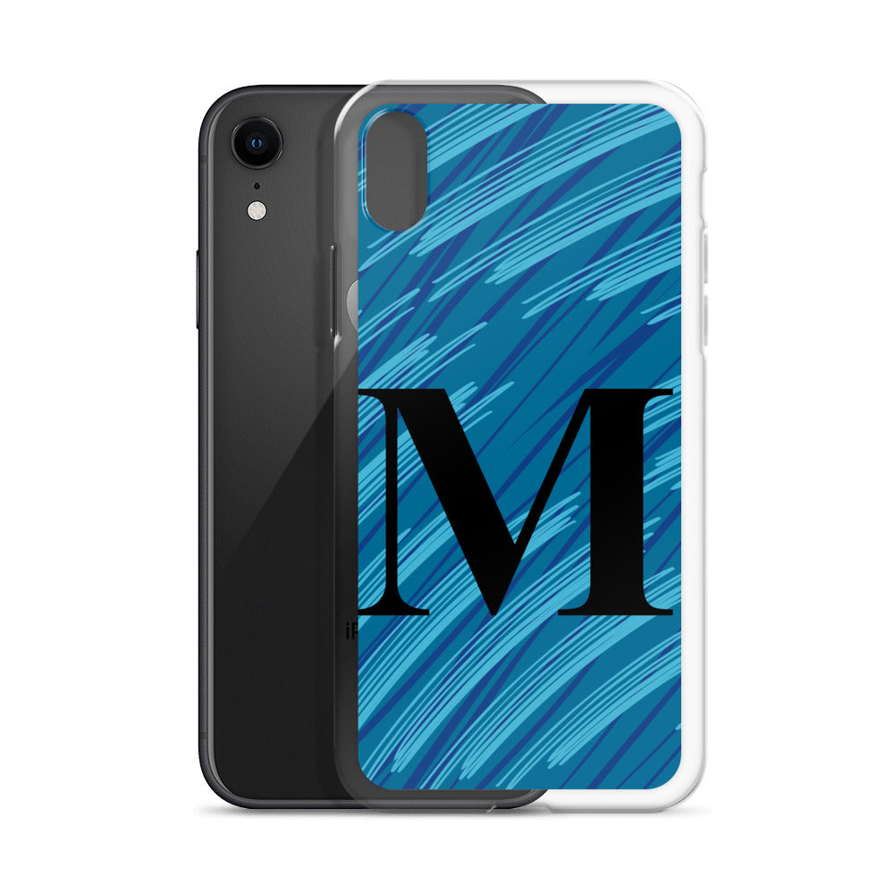 M- Light Blue Scratch Clear Case for iPhone®