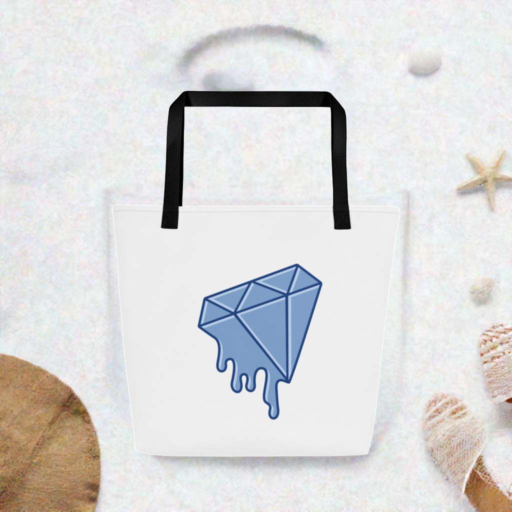 Large Blue Diamond Print Large Tote Bag