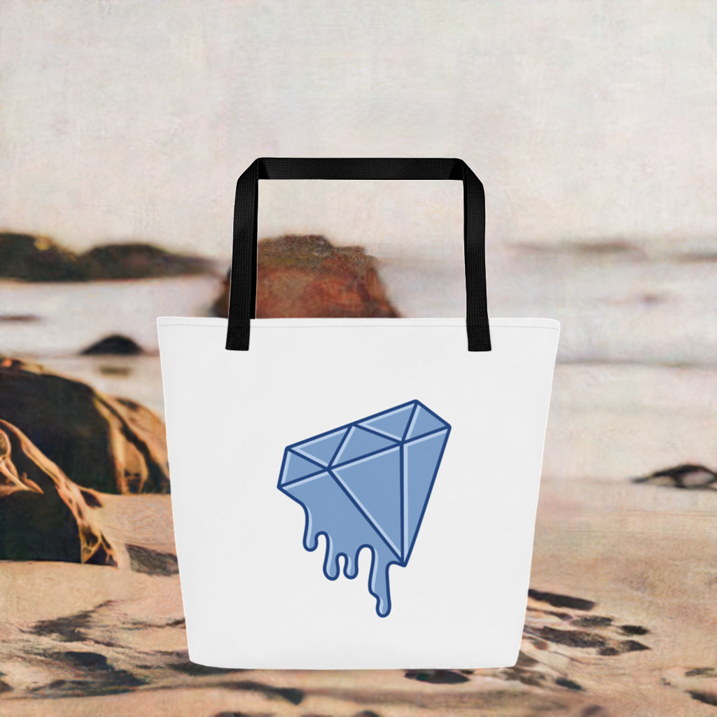 Large Blue Diamond Print Large Tote Bag
