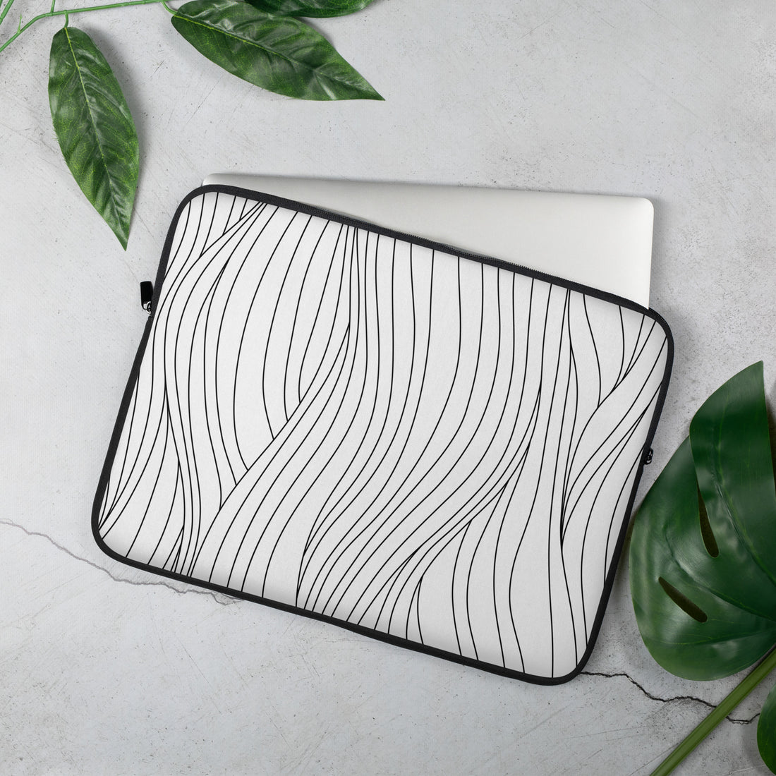 Thin Black Stripes Laptop Sleeve