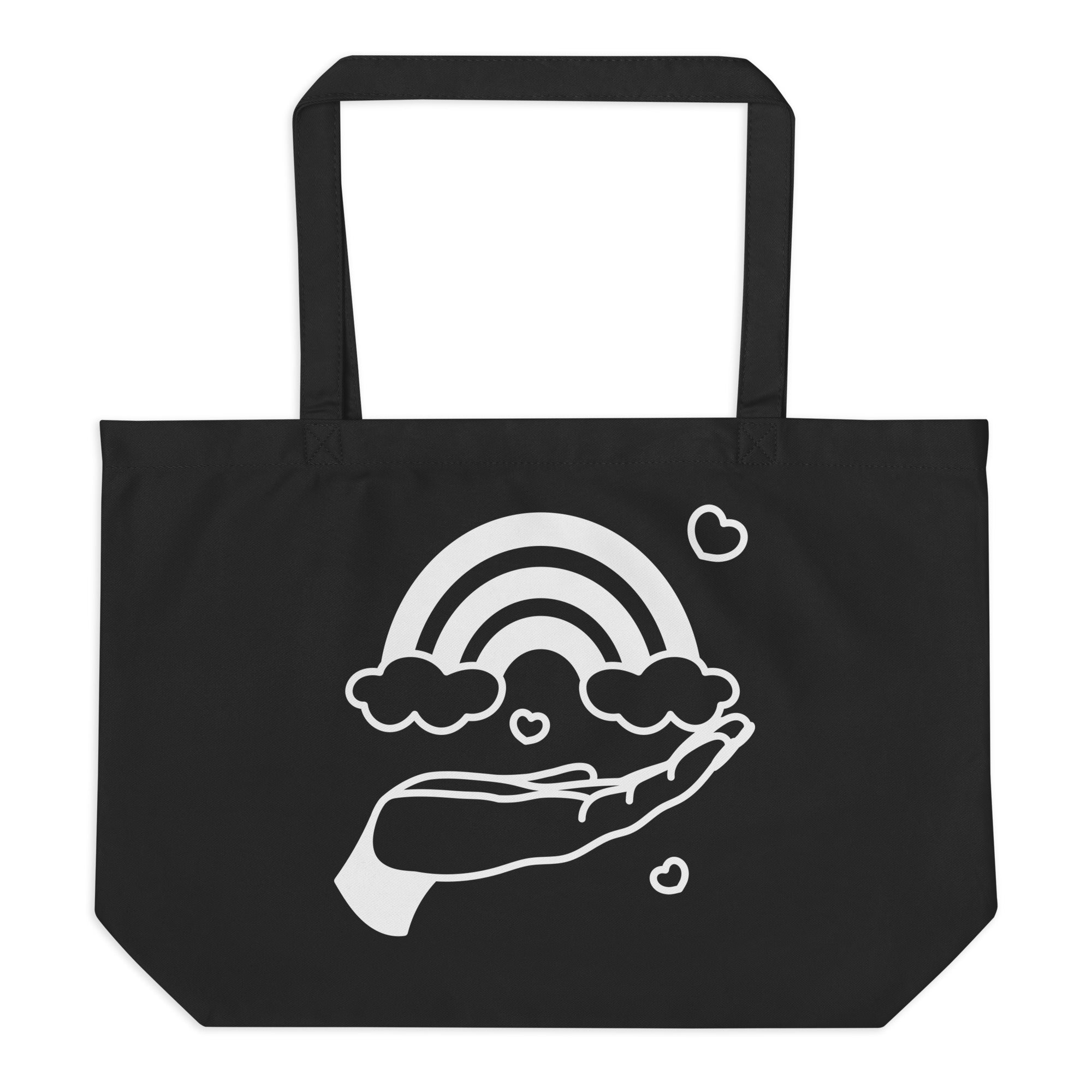 Heart Print Large organic tote bag