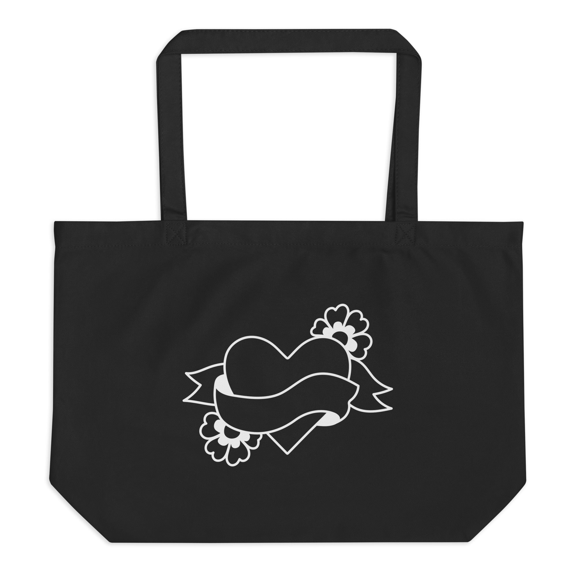 Heart Print Large organic tote bag