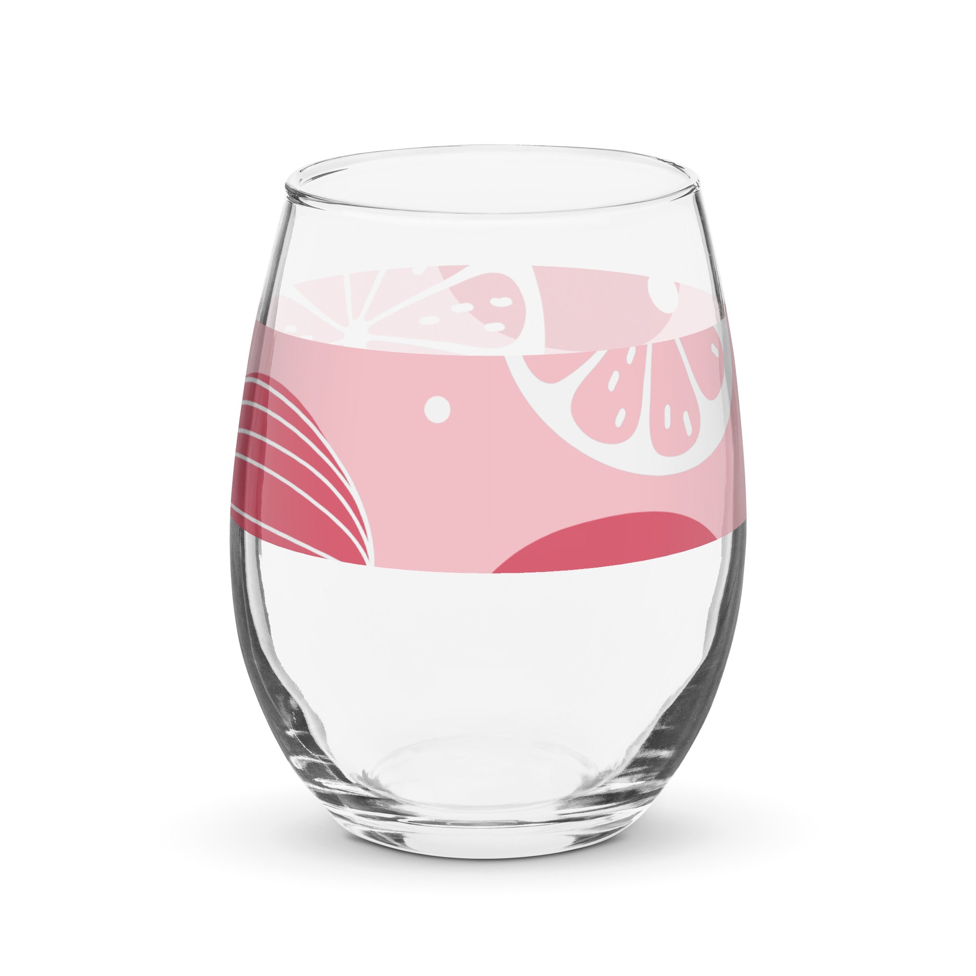Pink Citrus Stemless wine glass