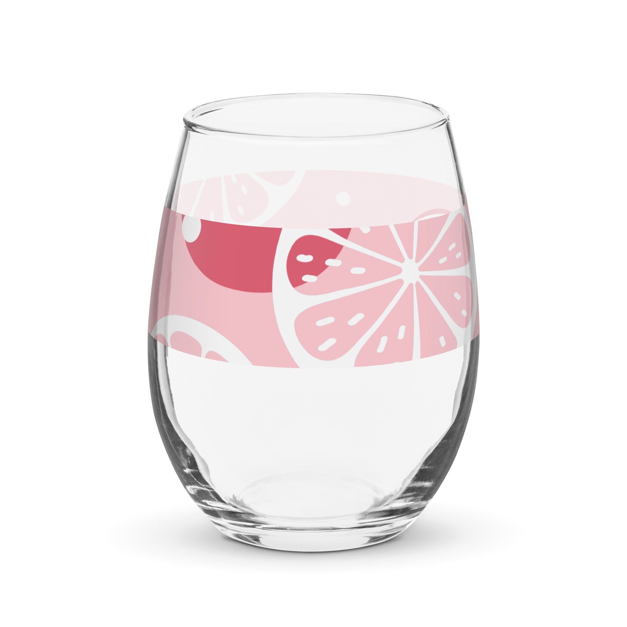 Pink Citrus Stemless wine glass