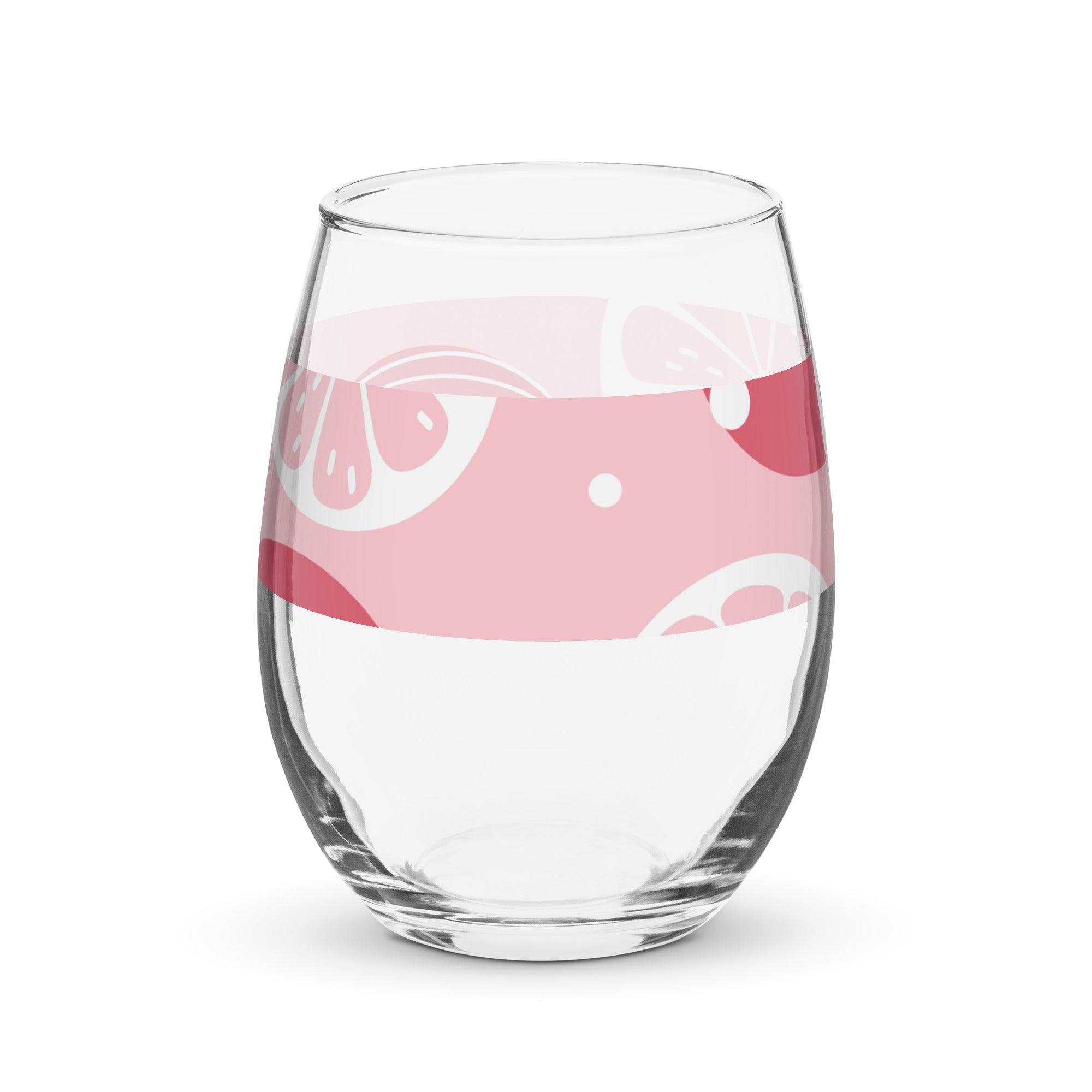Pink Citrus Stemless wine glass