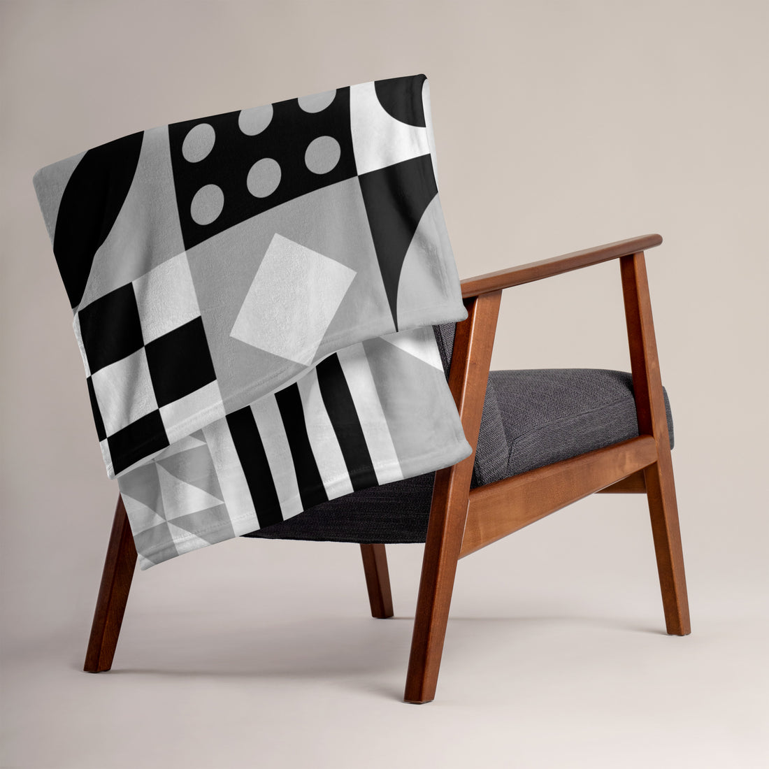 BW Pattern Throw Blanket
