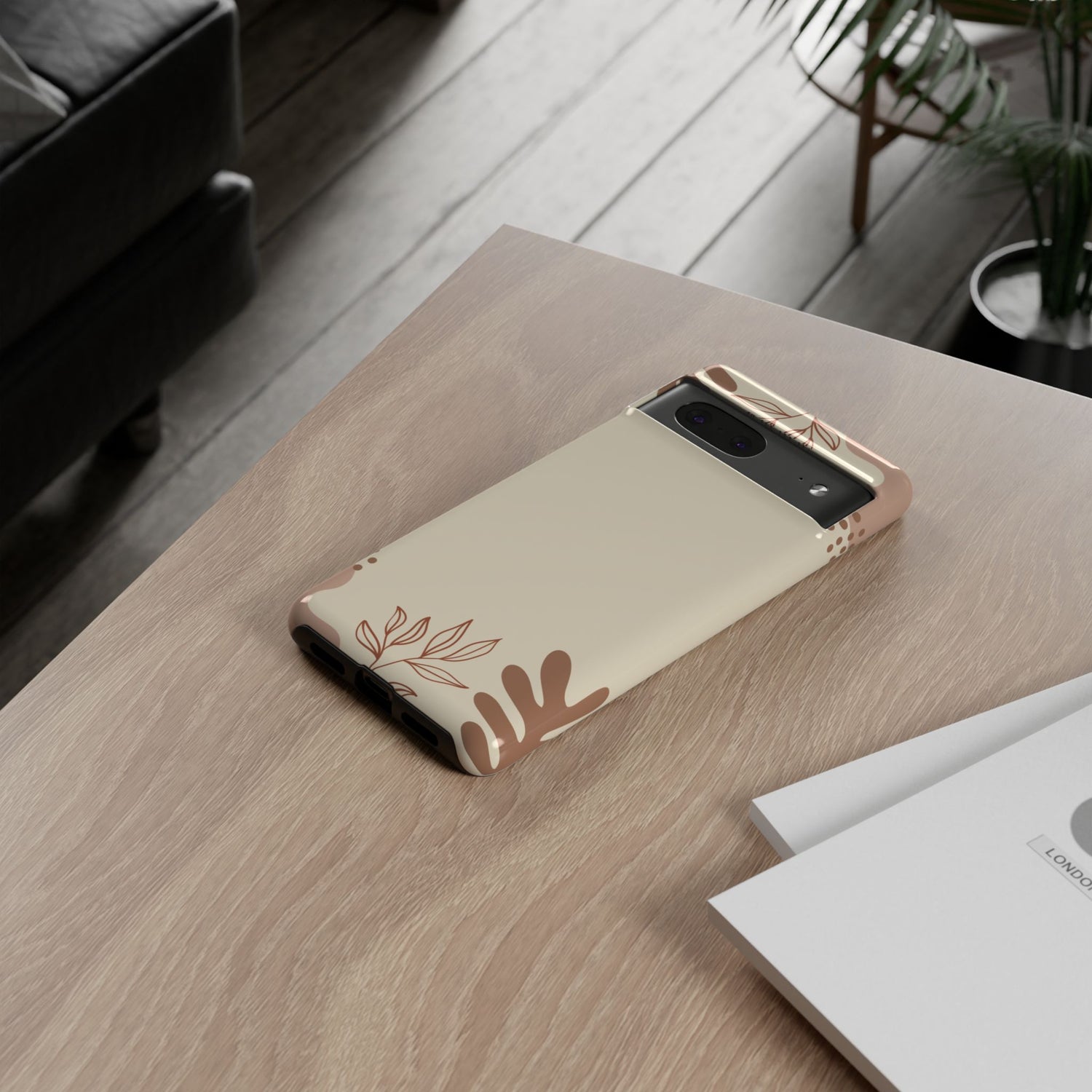 Floral Beige Tough Phone Case