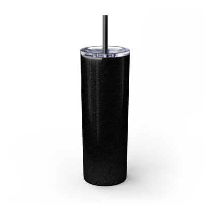 Chic Skinny Tumbler with Straw - Modern Pink Design
