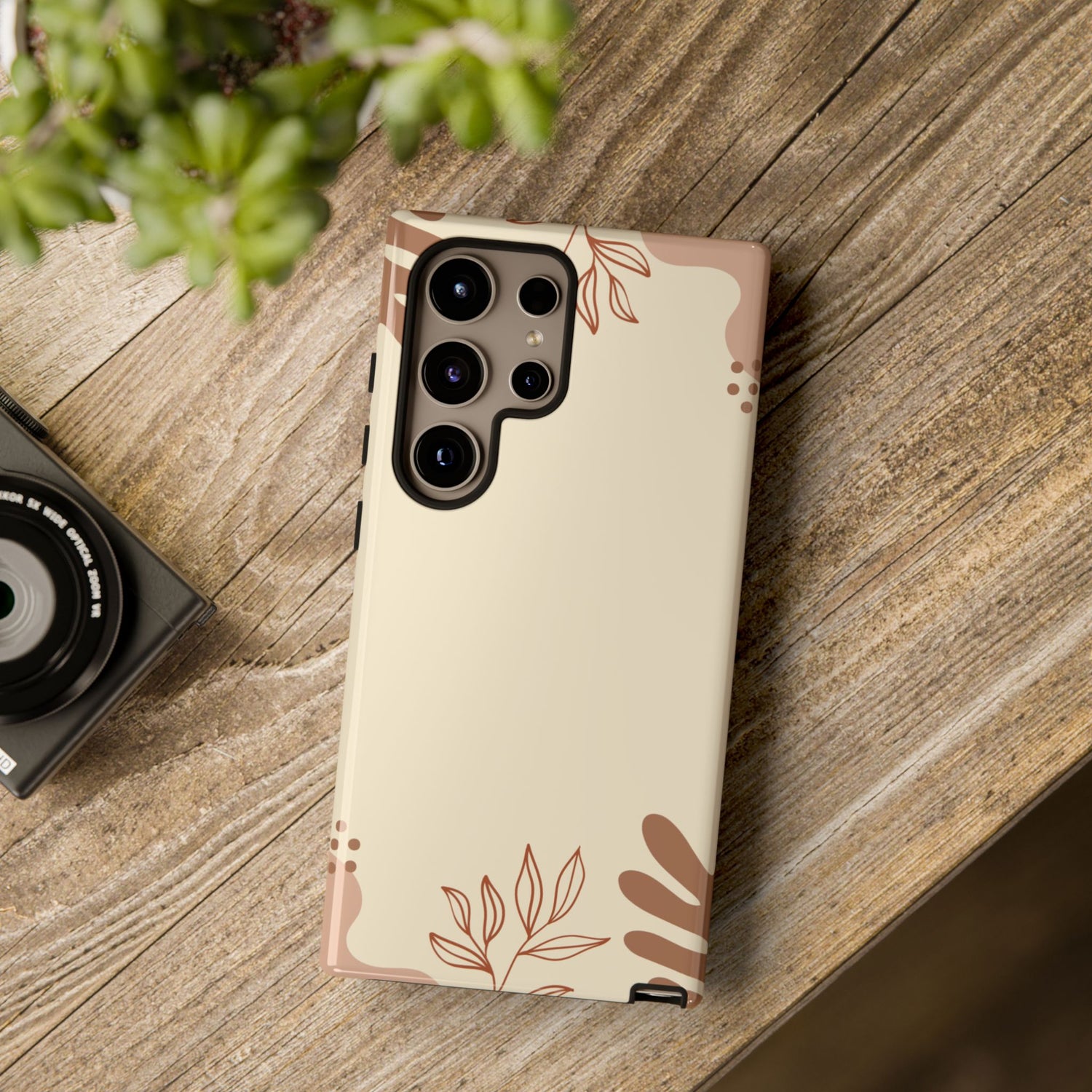 Floral Beige Tough Phone Case