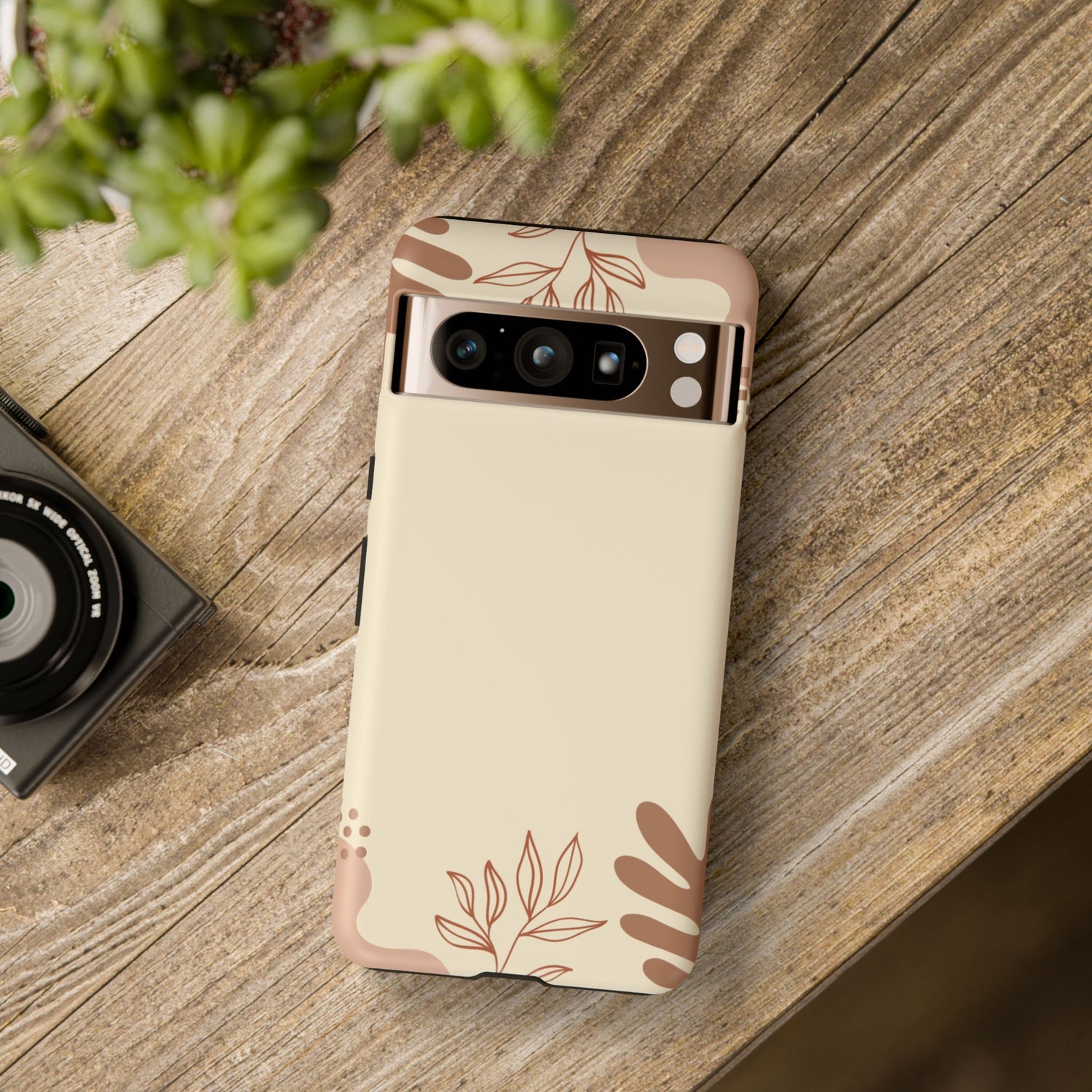 Floral Beige Tough Phone Case