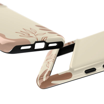 Floral Beige Tough Phone Case